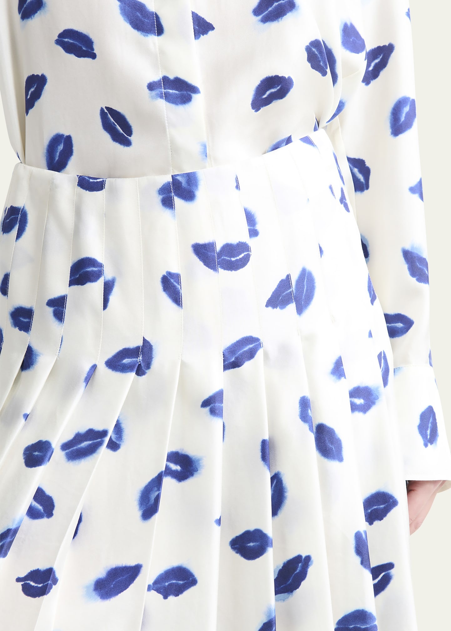 Monti Lip-Print Pleated Maxi Skirt - 5