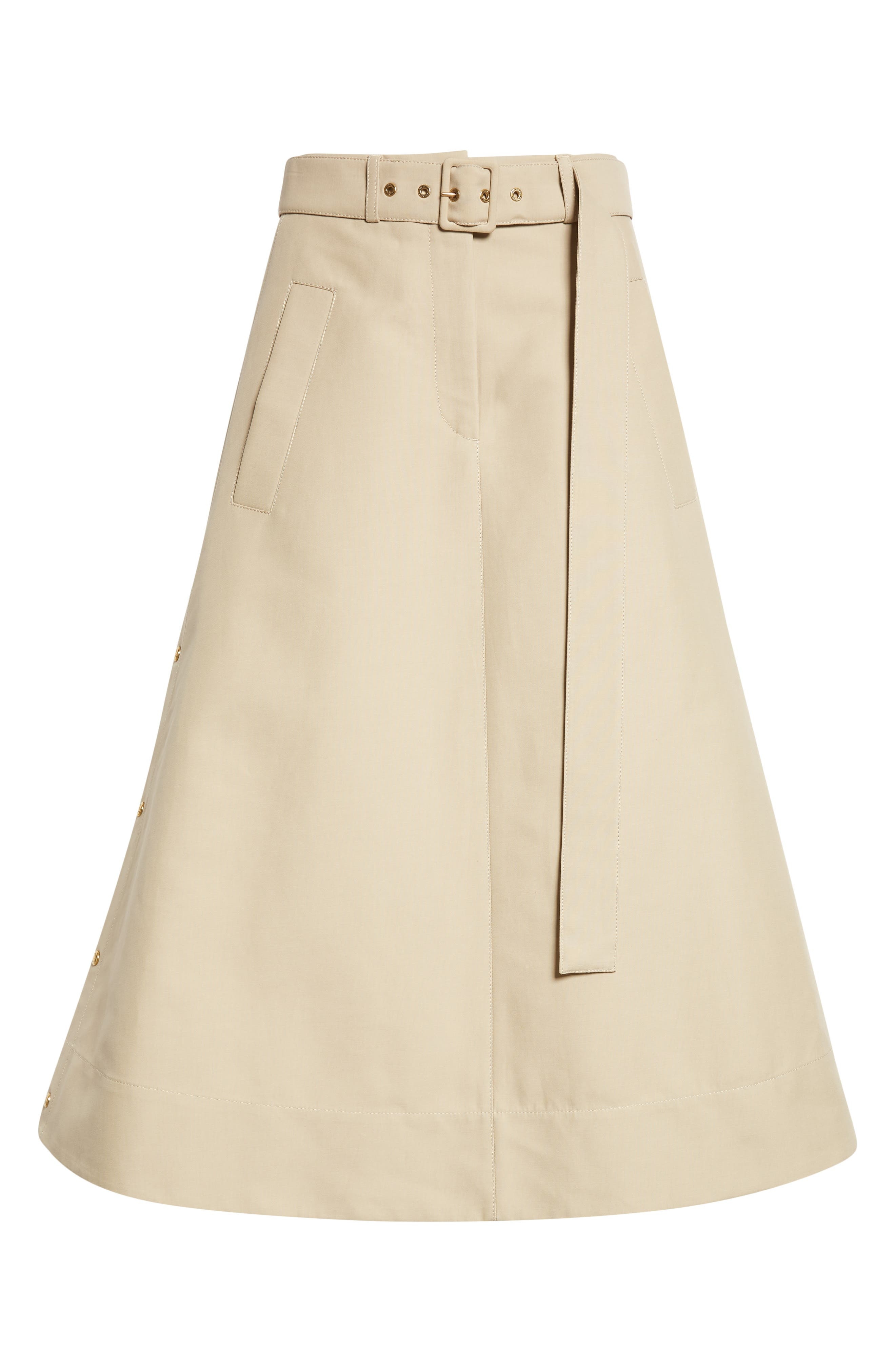 Moncler Belted A-Line Skirt in Light Mud at Nordstrom - 6