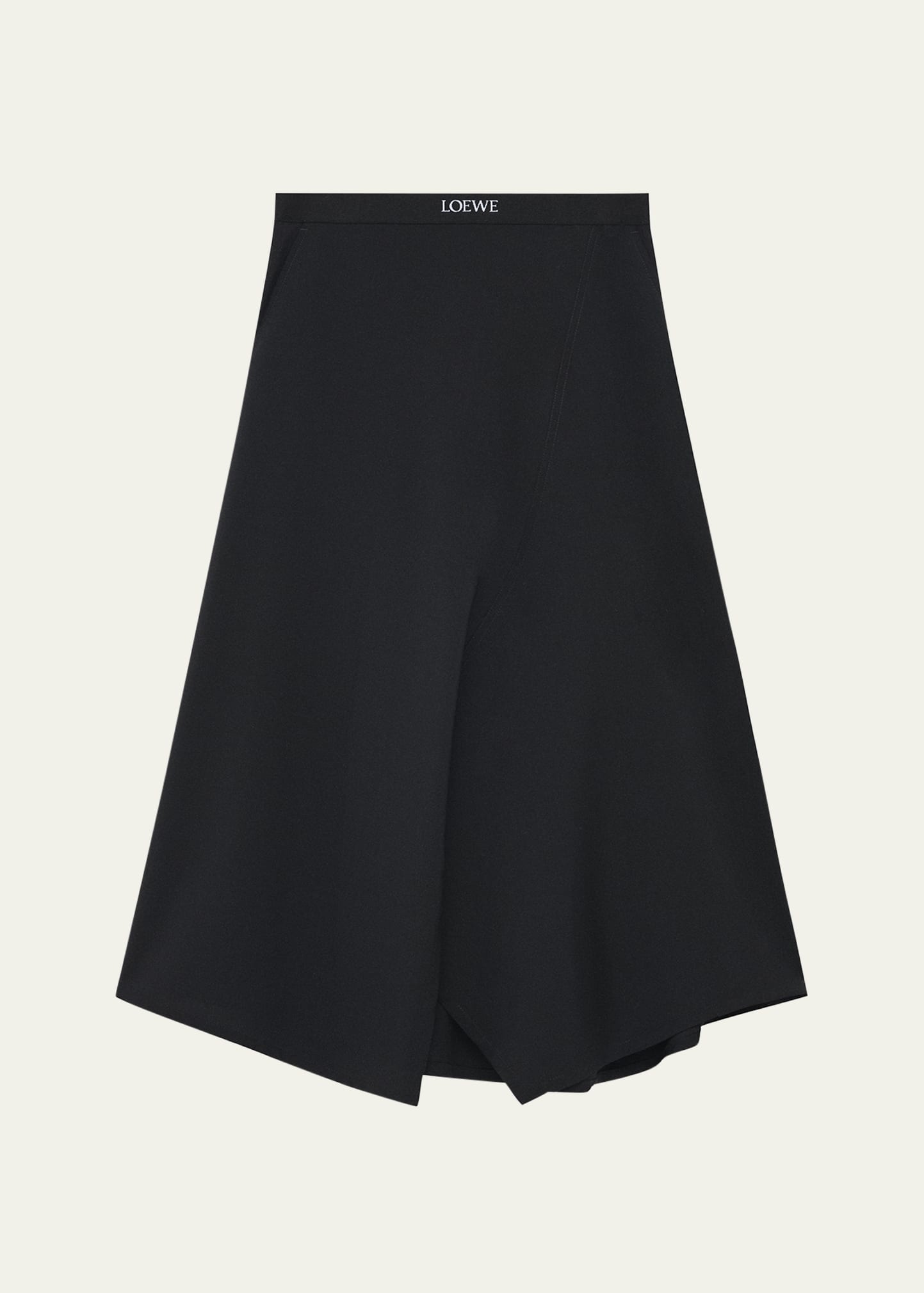 Asymmetric Logo Detail Midi Skirt - 1