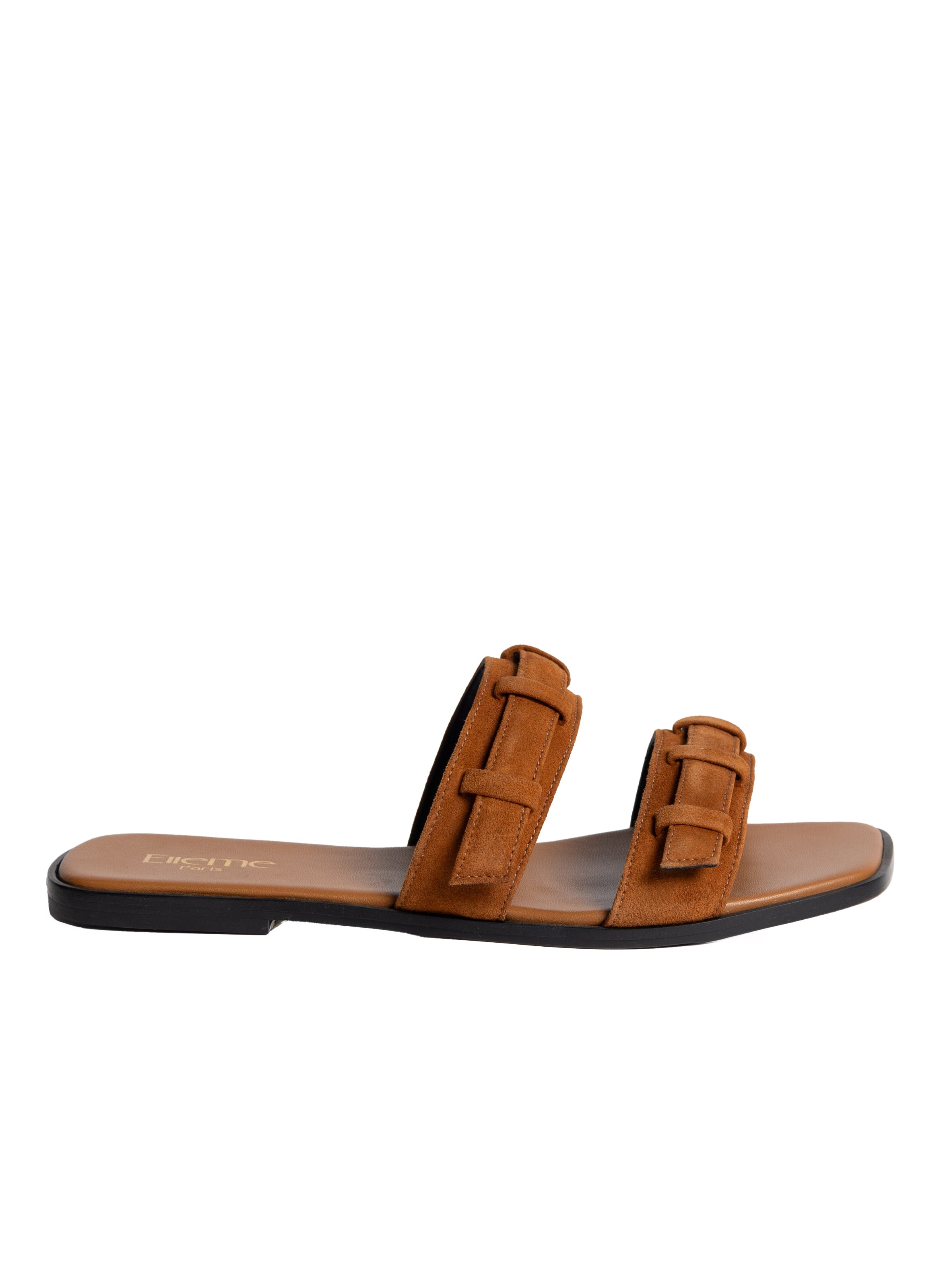 Loop Flat Sandal Suede Cognac - 3