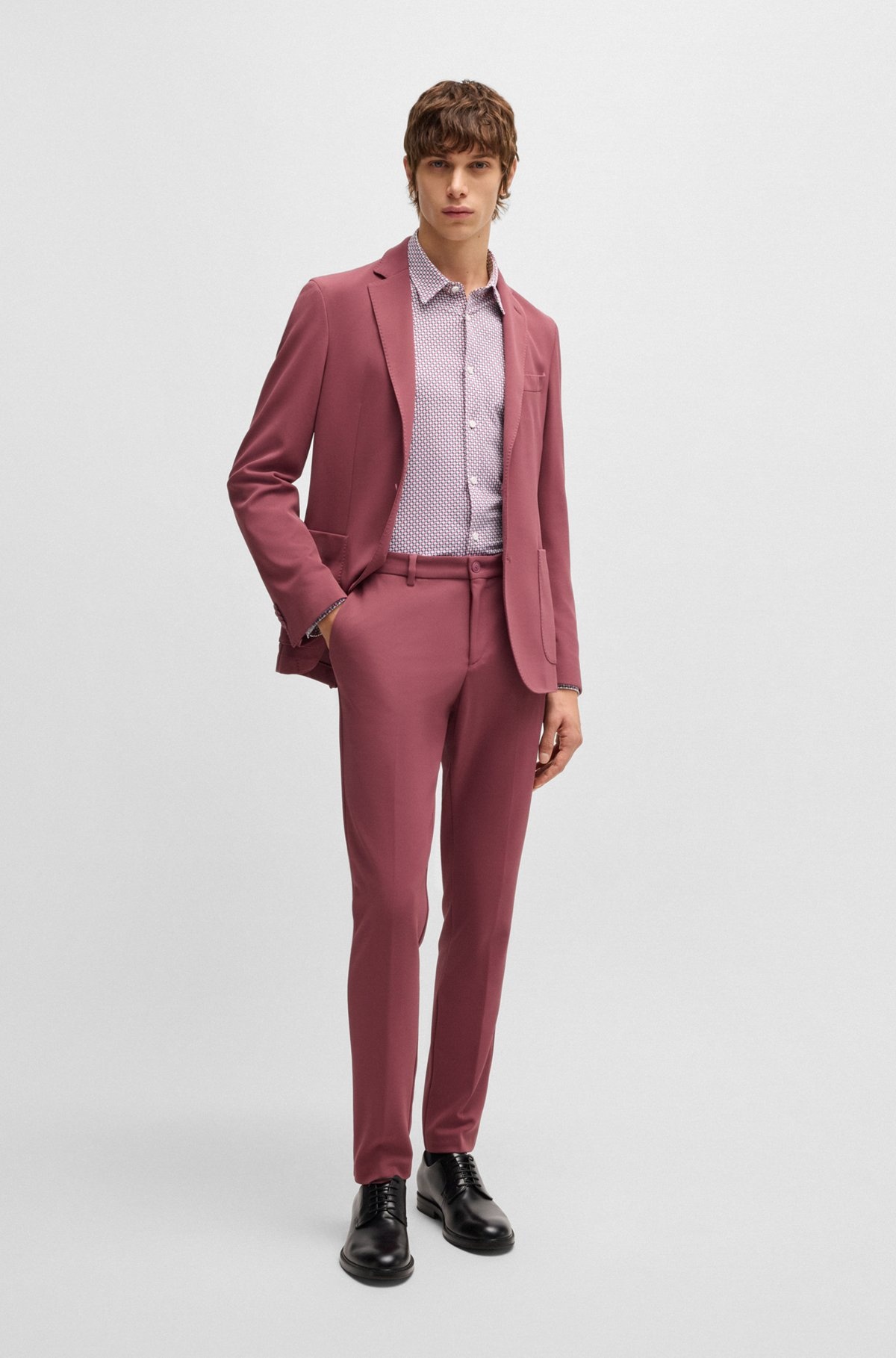 SLIM-FIT SHIRT IN PRINTED PERFORMANCE-STRETCH JERSEY - 4