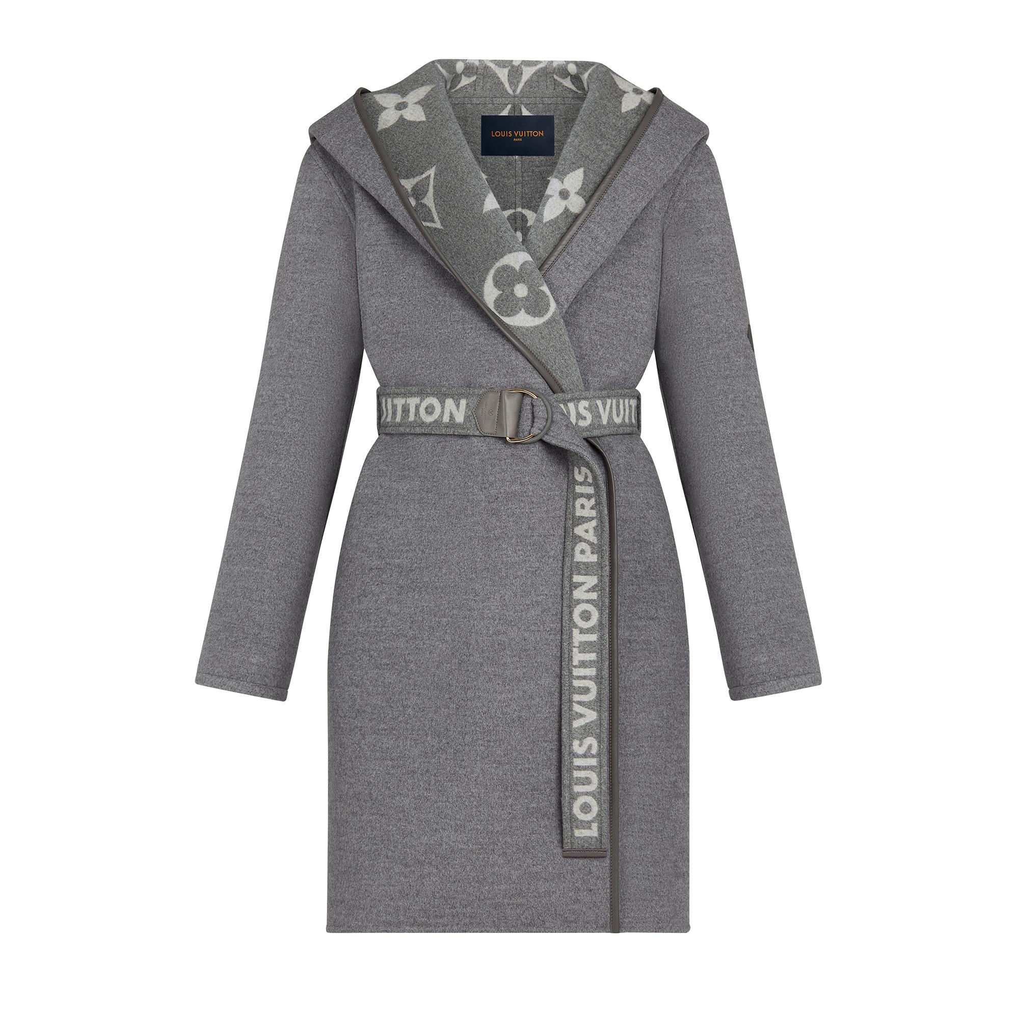 Belted Double Face Hooded Wrap Coat - 1