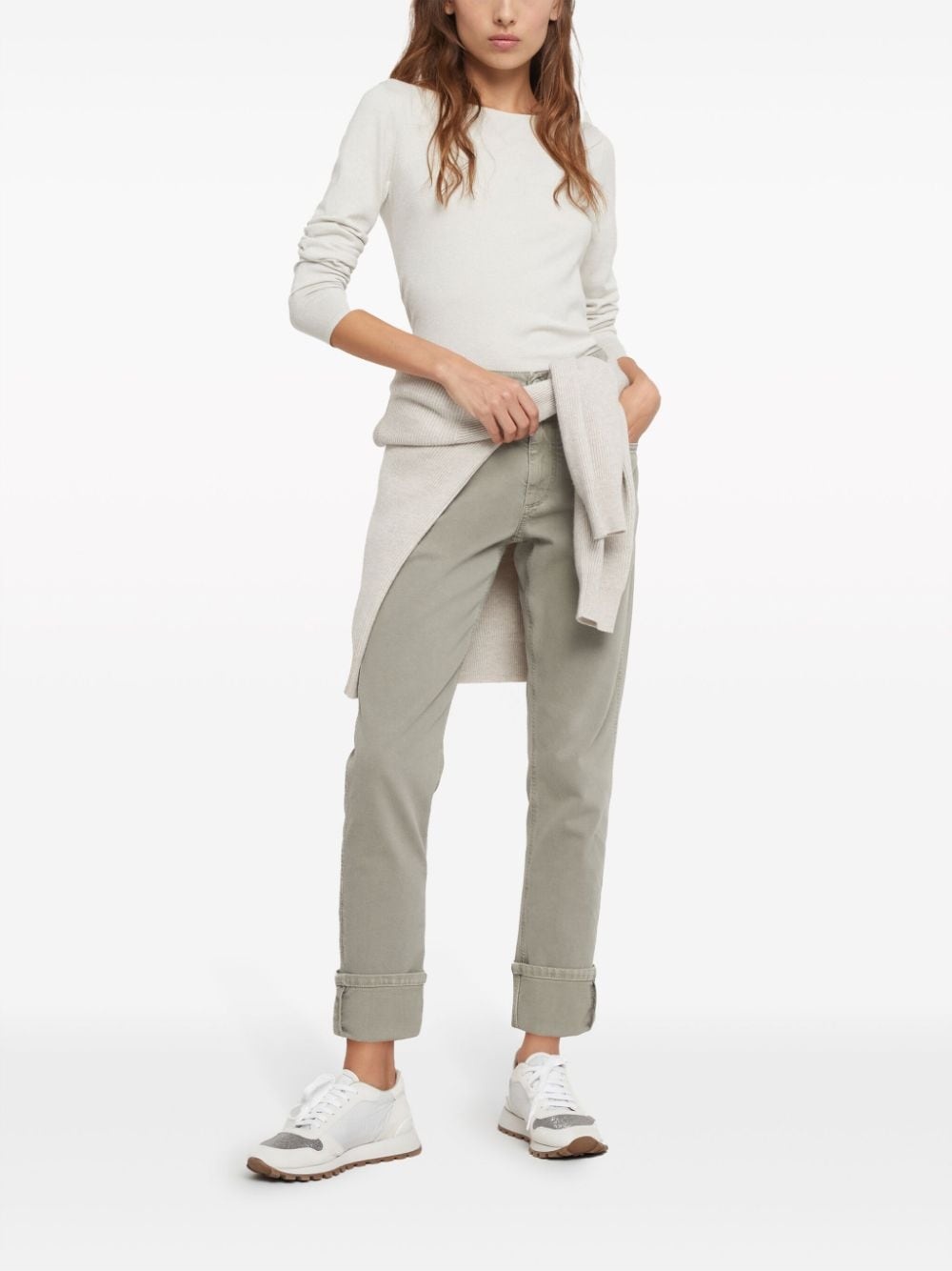 Monili-chain mid-rise straight-leg jeans - 2