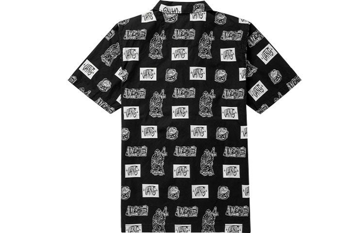 Vans x DUYANAIZI Series Printing Pattern Casual Sports Short Sleeve Black Shirt VN0A5F44ZHA - 2