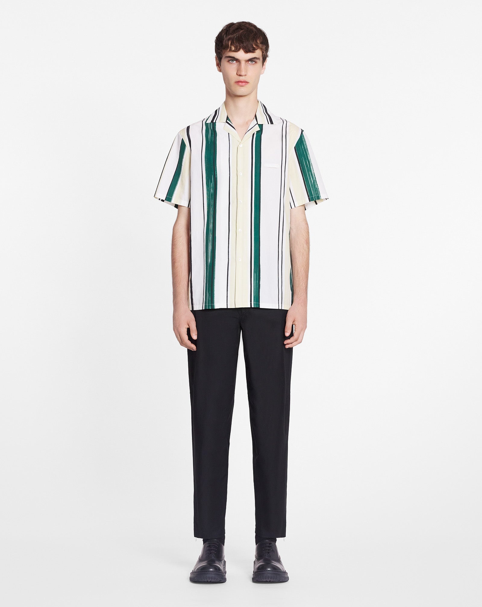 BOWLING SHIRT WITH PRINTED STRIPES - 2