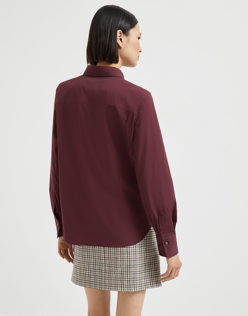 Brunello Cucinelli Stretch cotton poplin shirt with shiny collar outlook