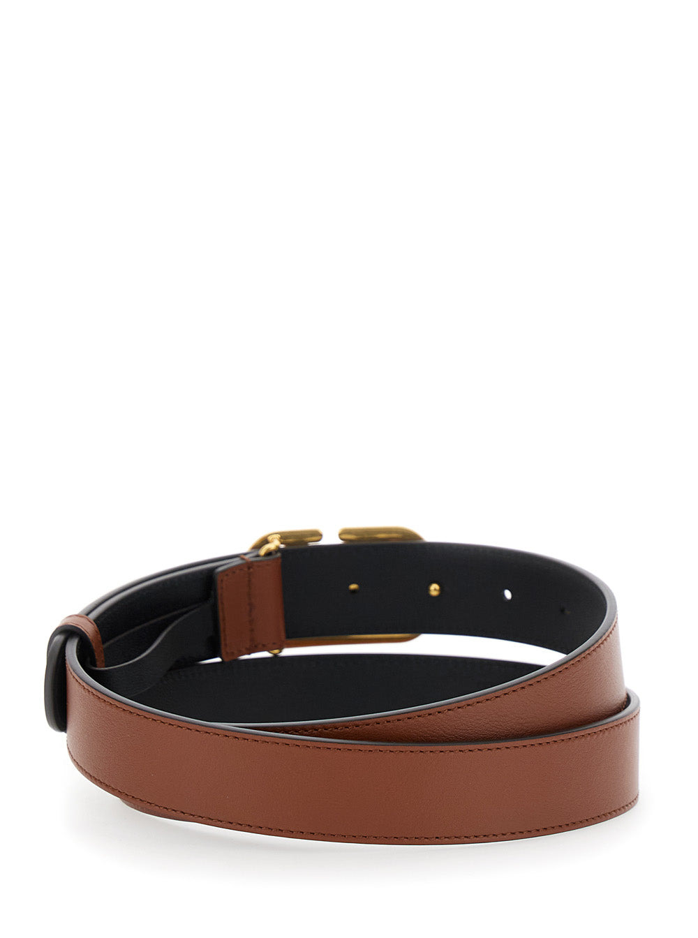 Valentino Garavani Men Brown Belt With Adjustable Vlogo Buckle In Leather Man - 3