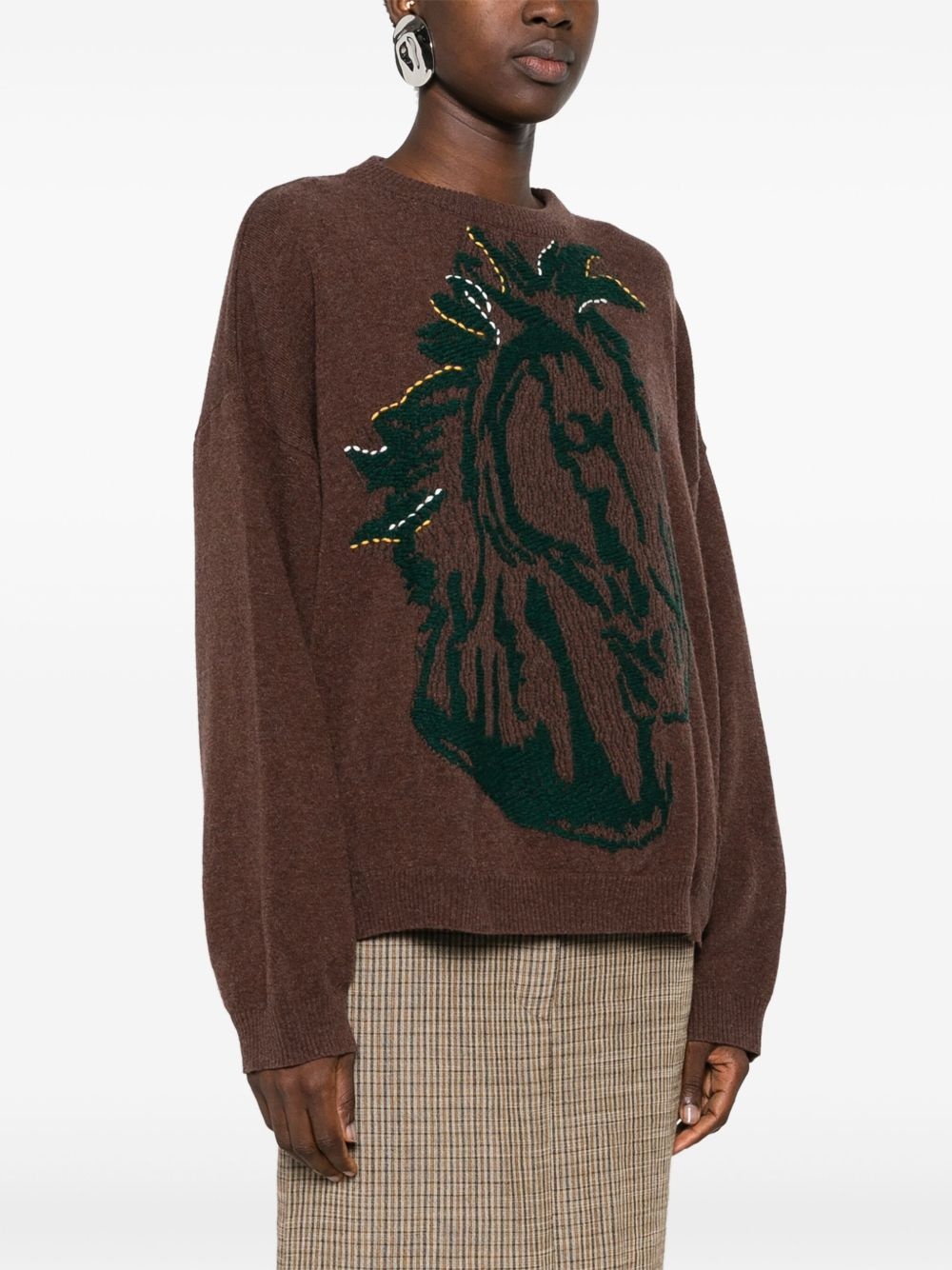 Horse Head-jacquard jumper - 3