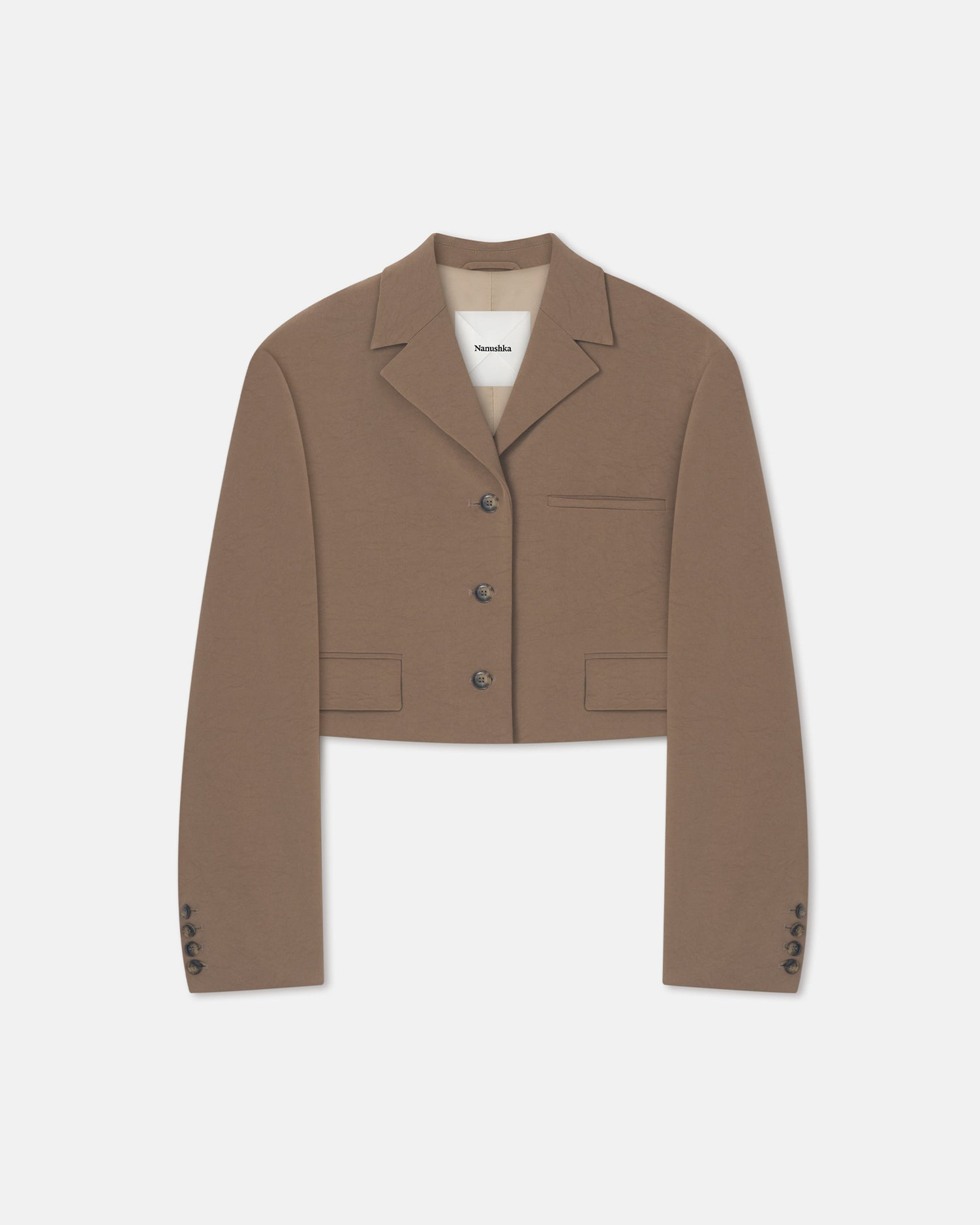 Cropped Paper Jersey Blazer - 1