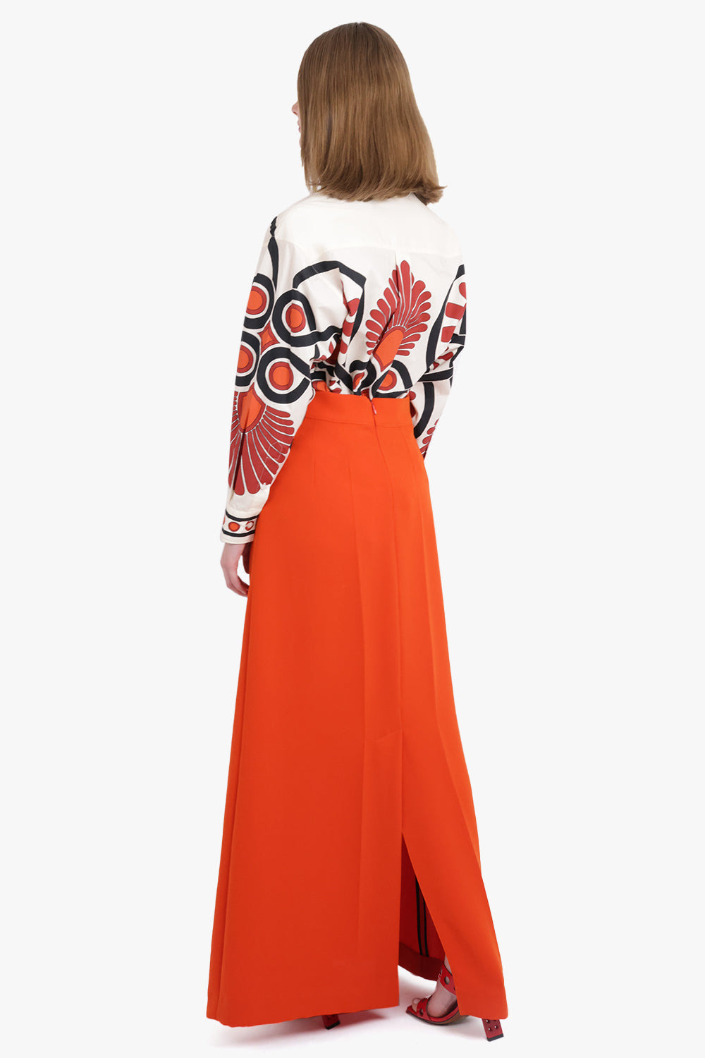 LONG LINE MAXI SKIRT | LOBSTER ORANGE - 3