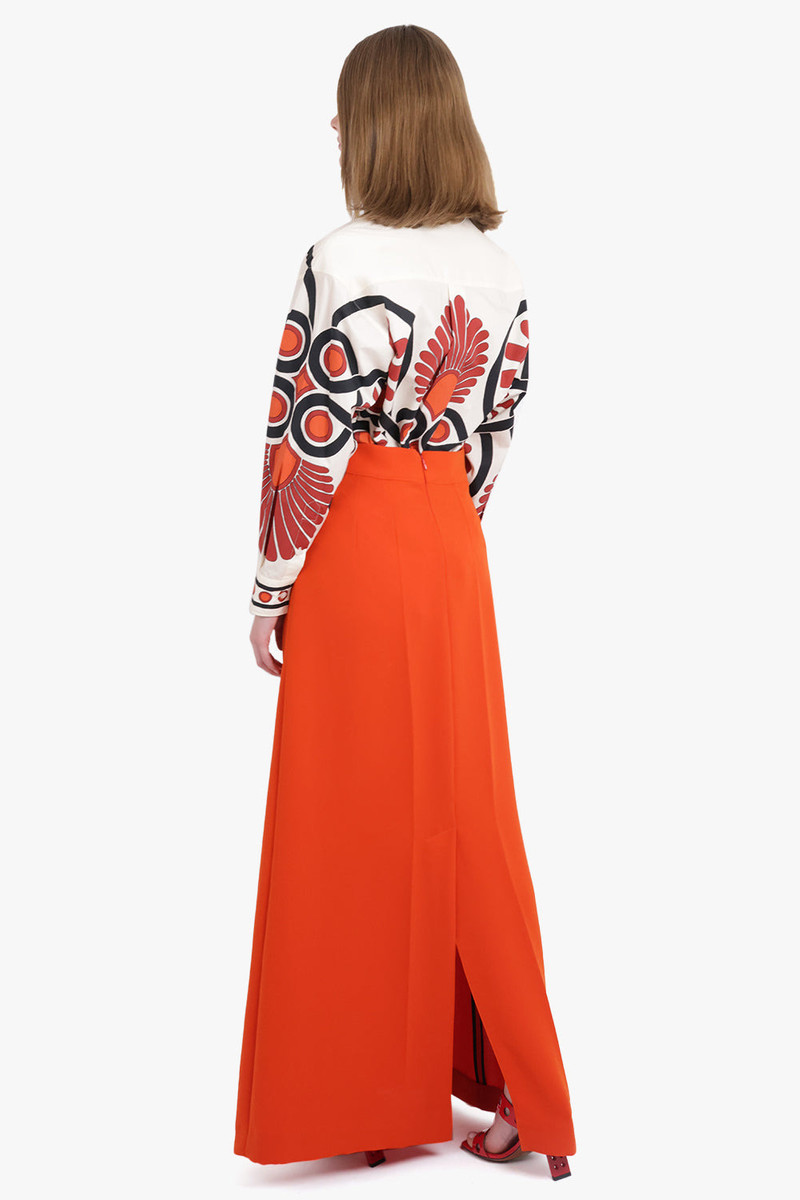 LONG LINE MAXI SKIRT | LOBSTER ORANGE 3