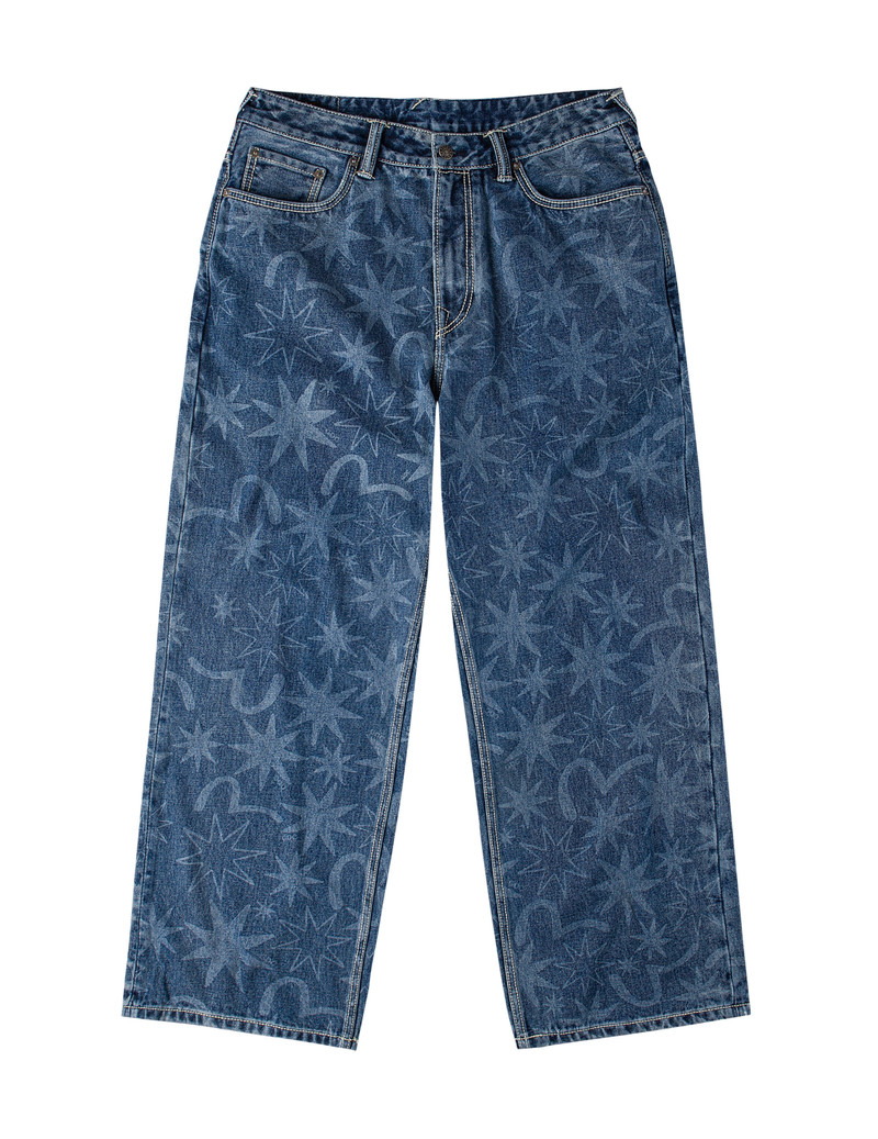 EVISU EVISU X GDC Allover Washed Print Relax Fit Jeans outlook