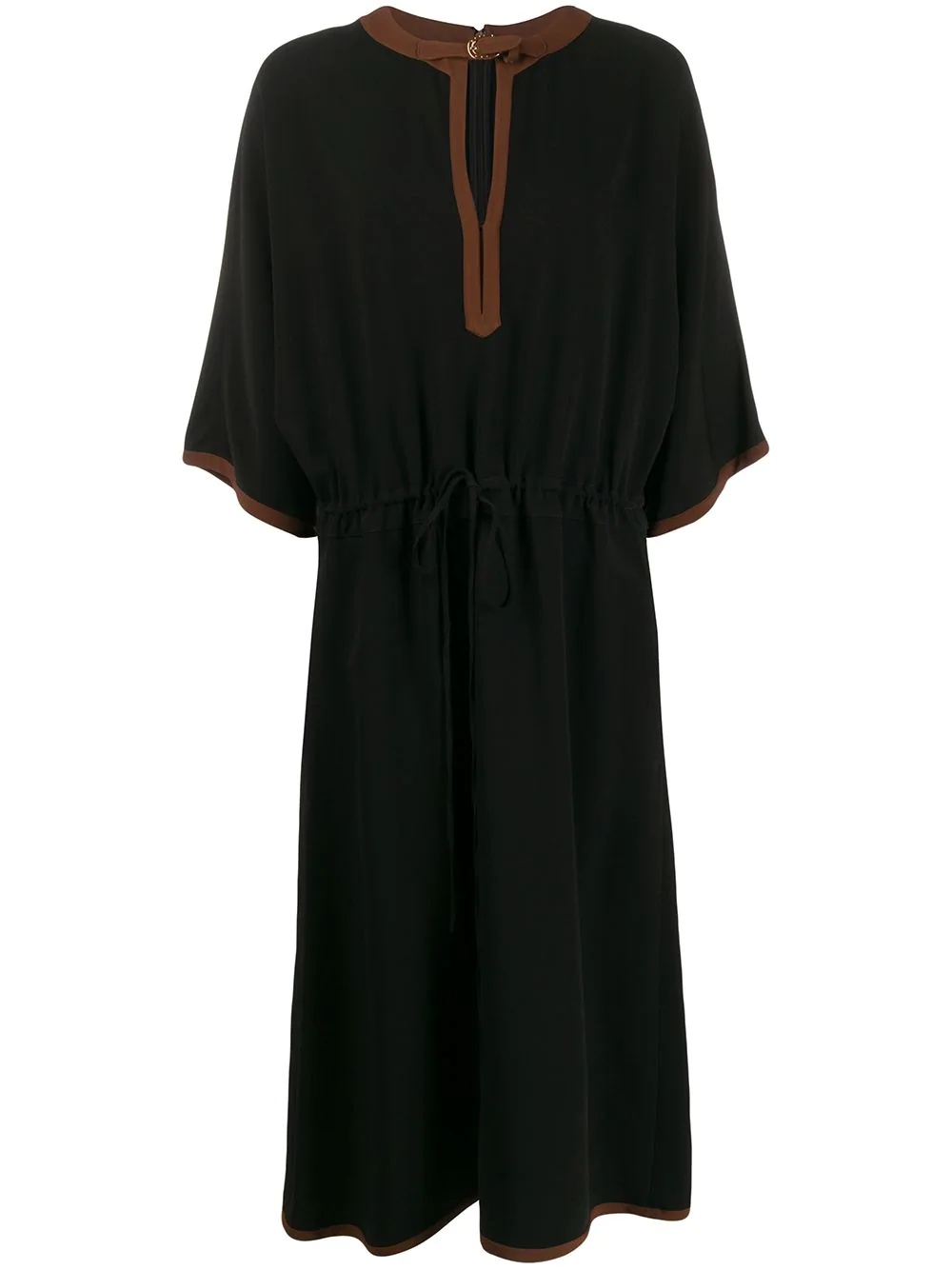 3/ sleeve drawstring dress - 1