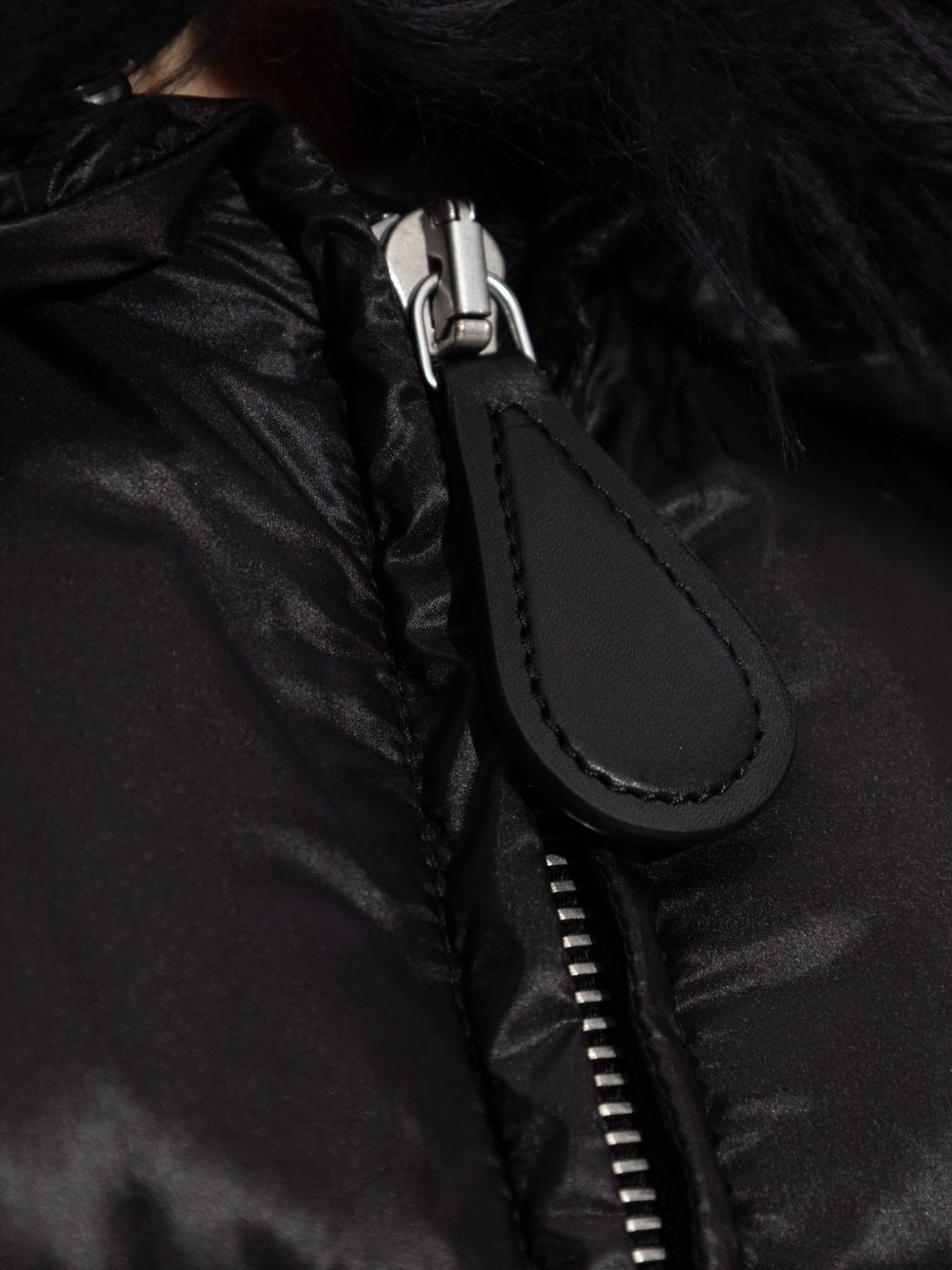 quilted faux-fur-collar jacket - 5