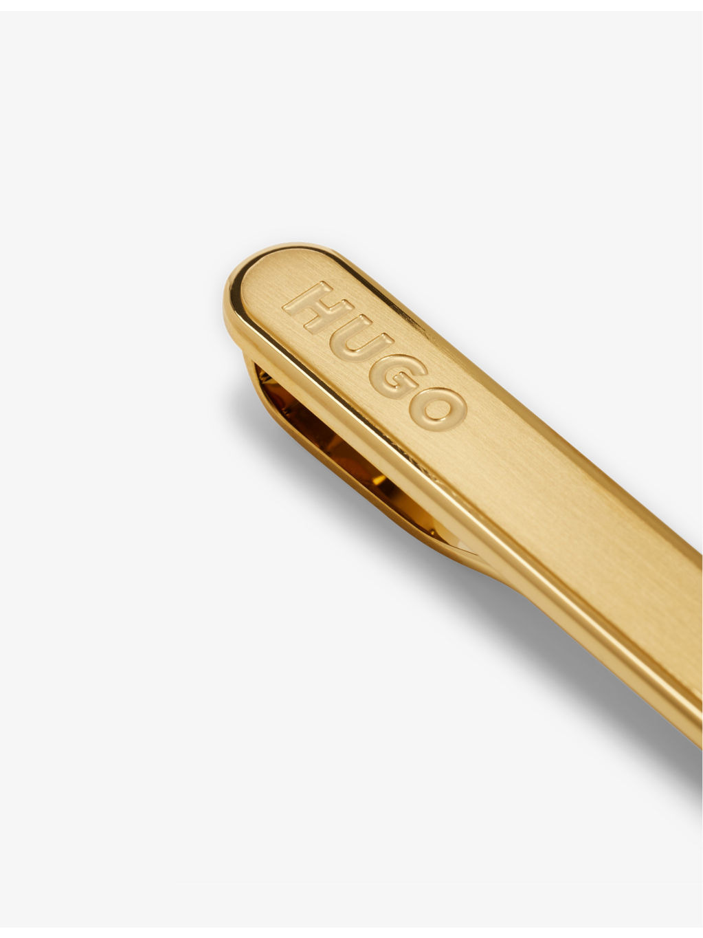 Brand-engraved gold-tone stainless-steel tie clip - 2