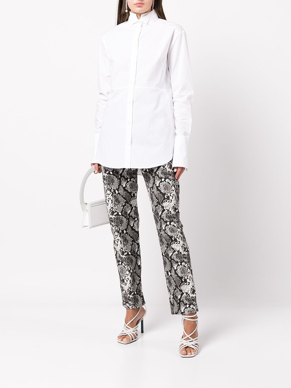 tapered snakeskin-effect trousers - 2