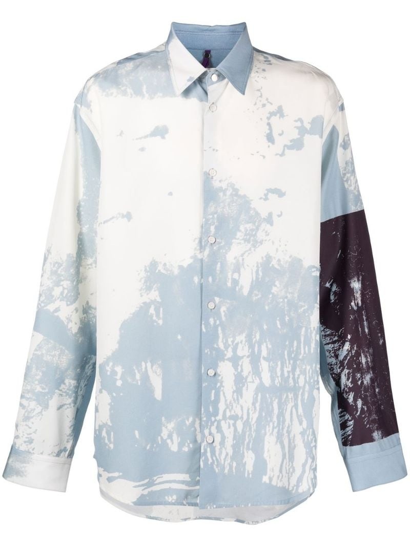 graphic-print long-sleeved shirt - 1