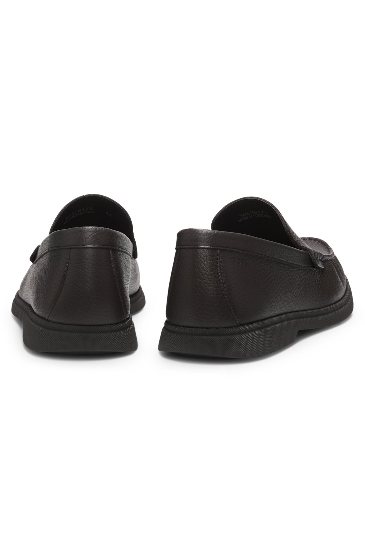 TUMBLED-LEATHER MOCCASINS WITH LOGO DETAIL - 5