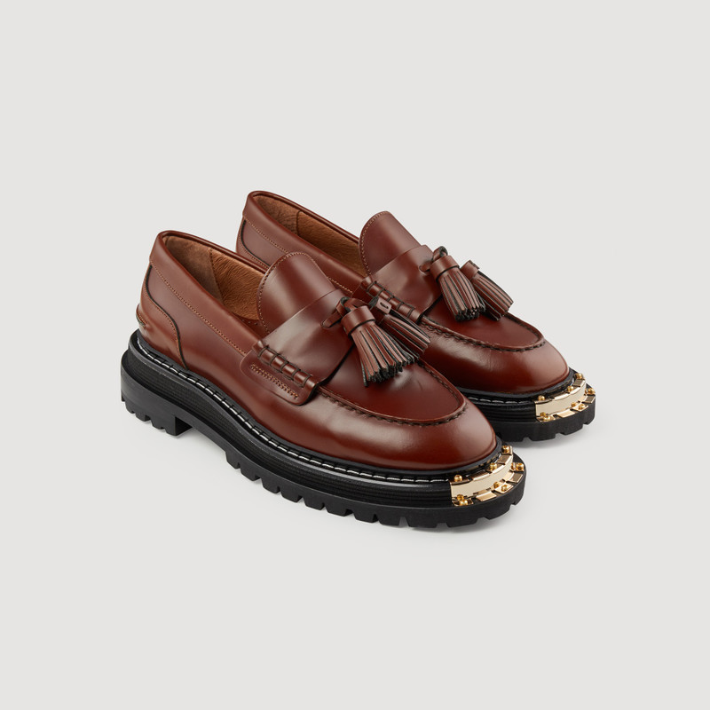Sandro Thick-soled leather loafers outlook