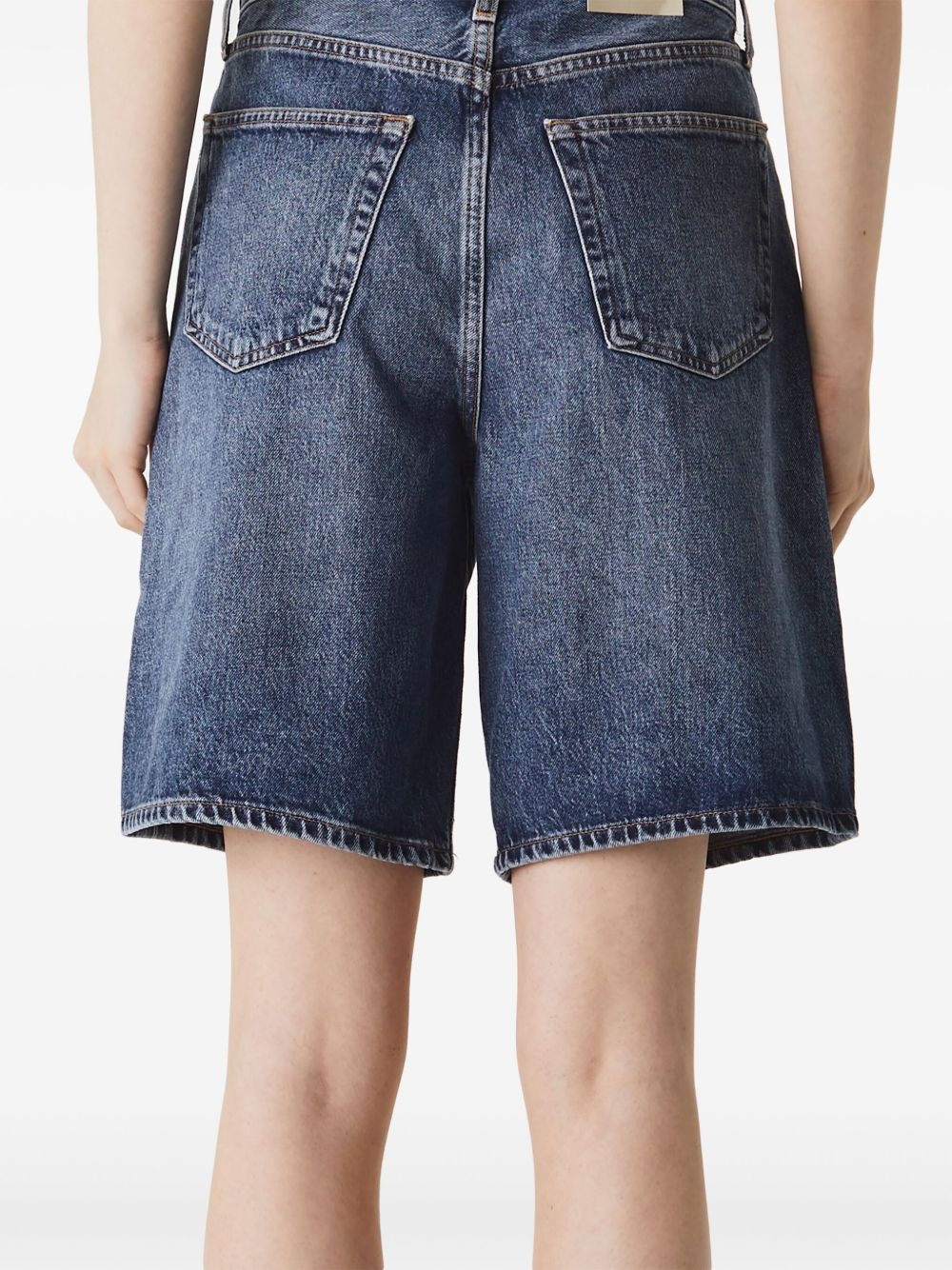wide-leg denim shorts - 3