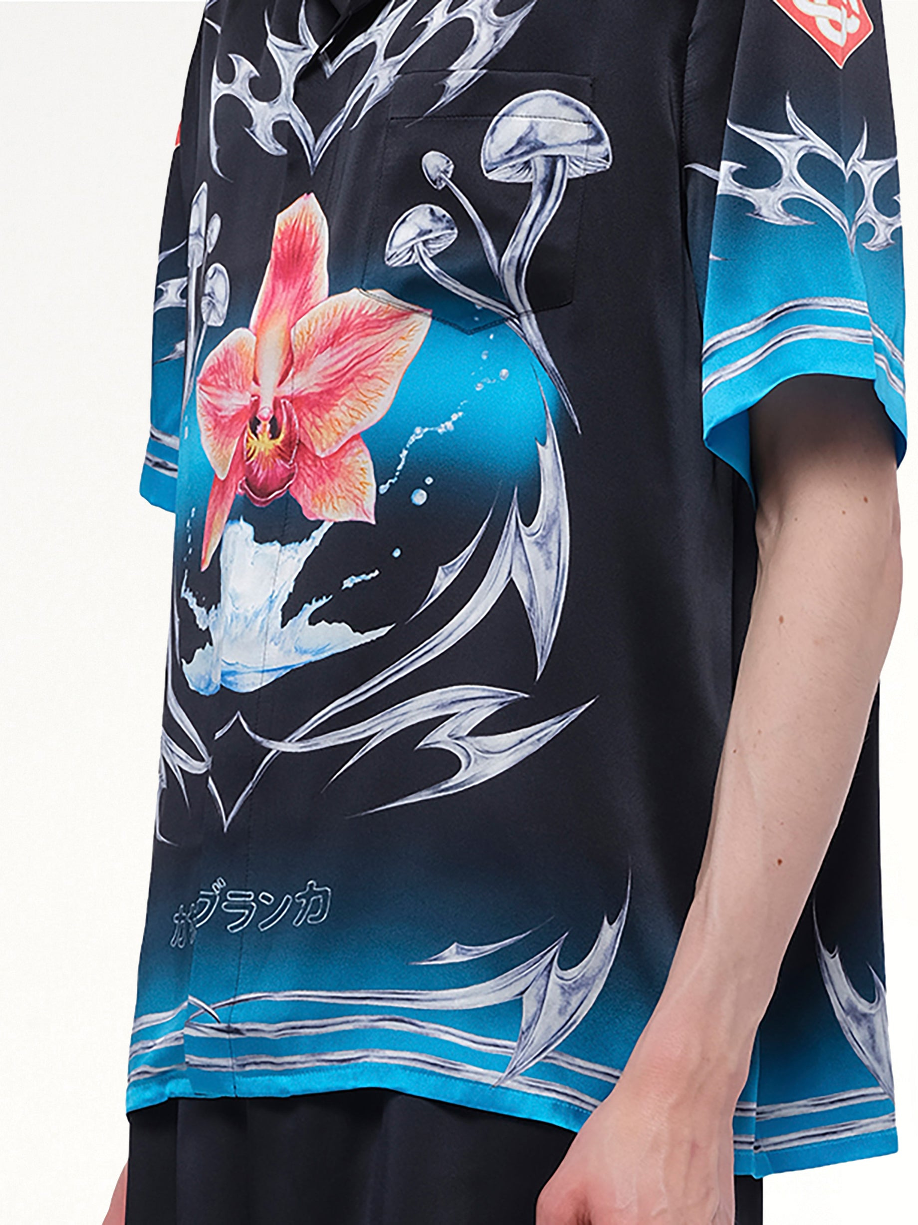 Silk Satin Blades Shirt in Multicolour - 6