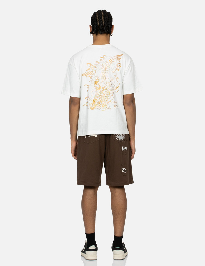 LOGO EMBROIDERY AND "SOARING SEAGULL AND DANCING CARP" PRINT RELAX FIT T-SHIRT 5