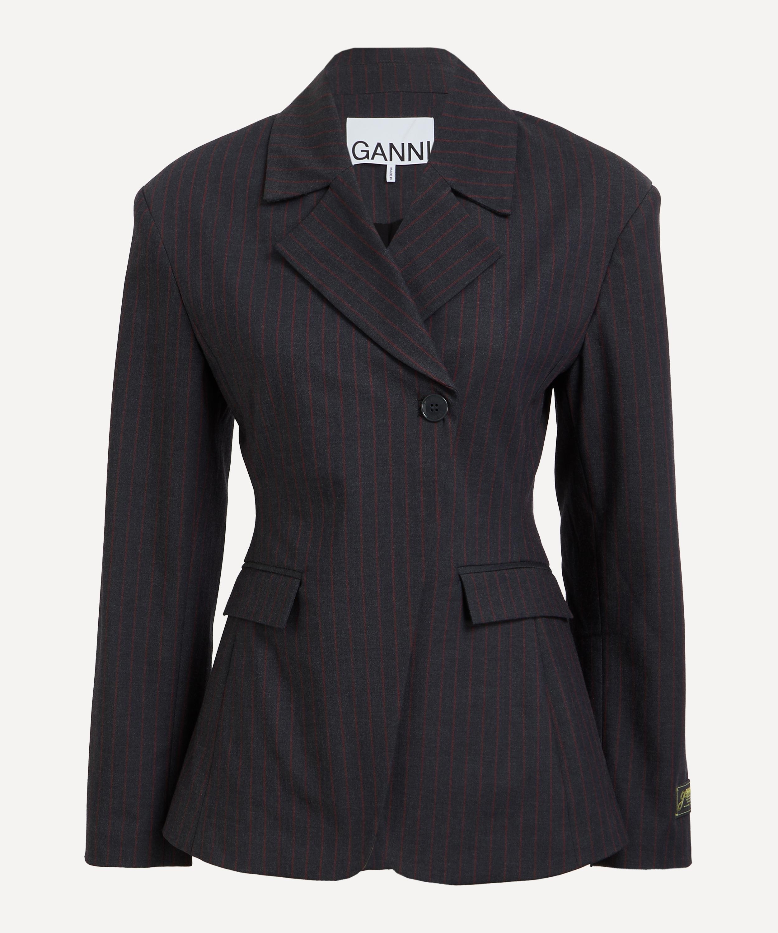 Black Pinstripe Blazer - 1