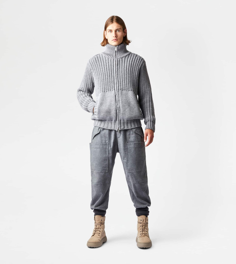 Tod's TOD'S ZIPPED CARDIGAN - GREY outlook