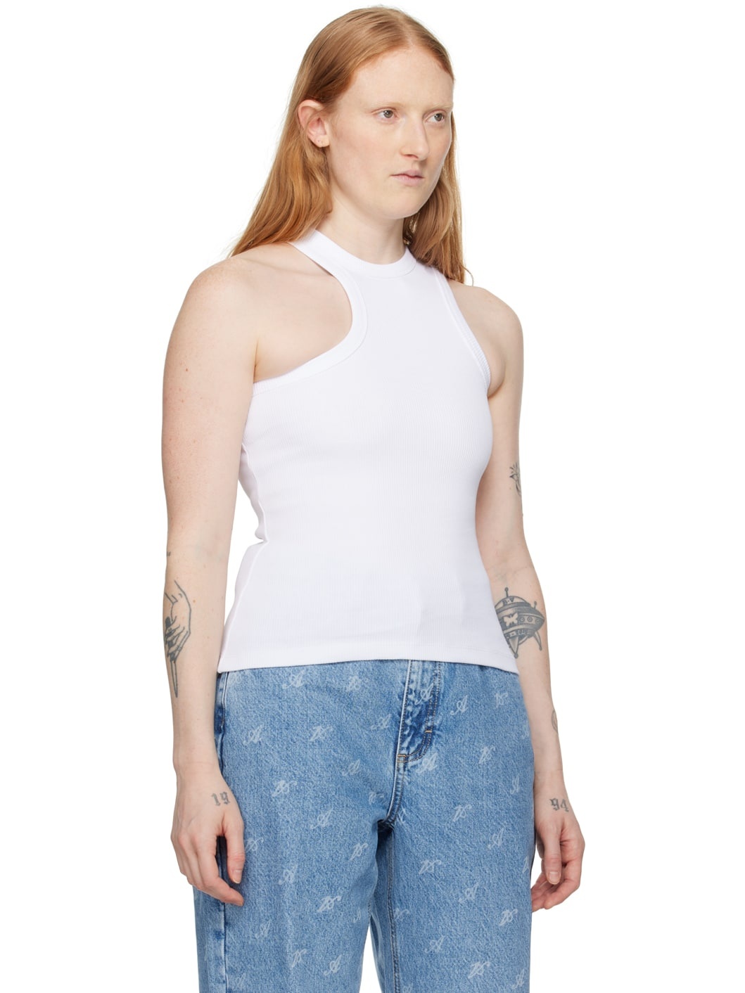 White Scoop Tank Top - 2