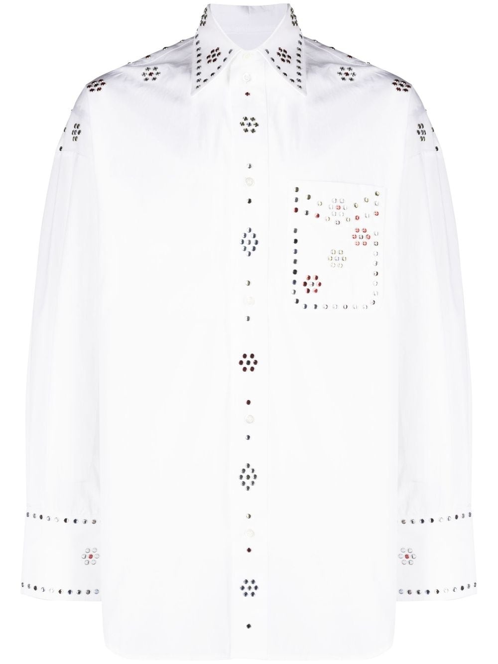 rhinestone-embellished cotton shirt - 1