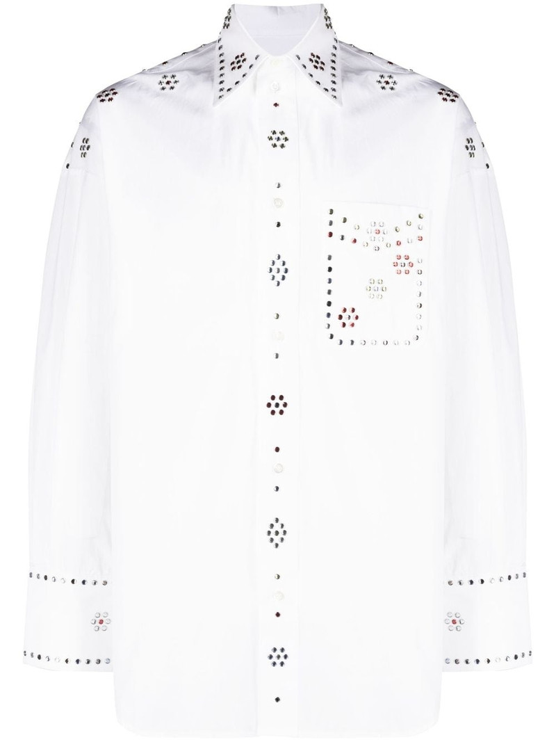 rhinestone-embellished cotton shirt 1