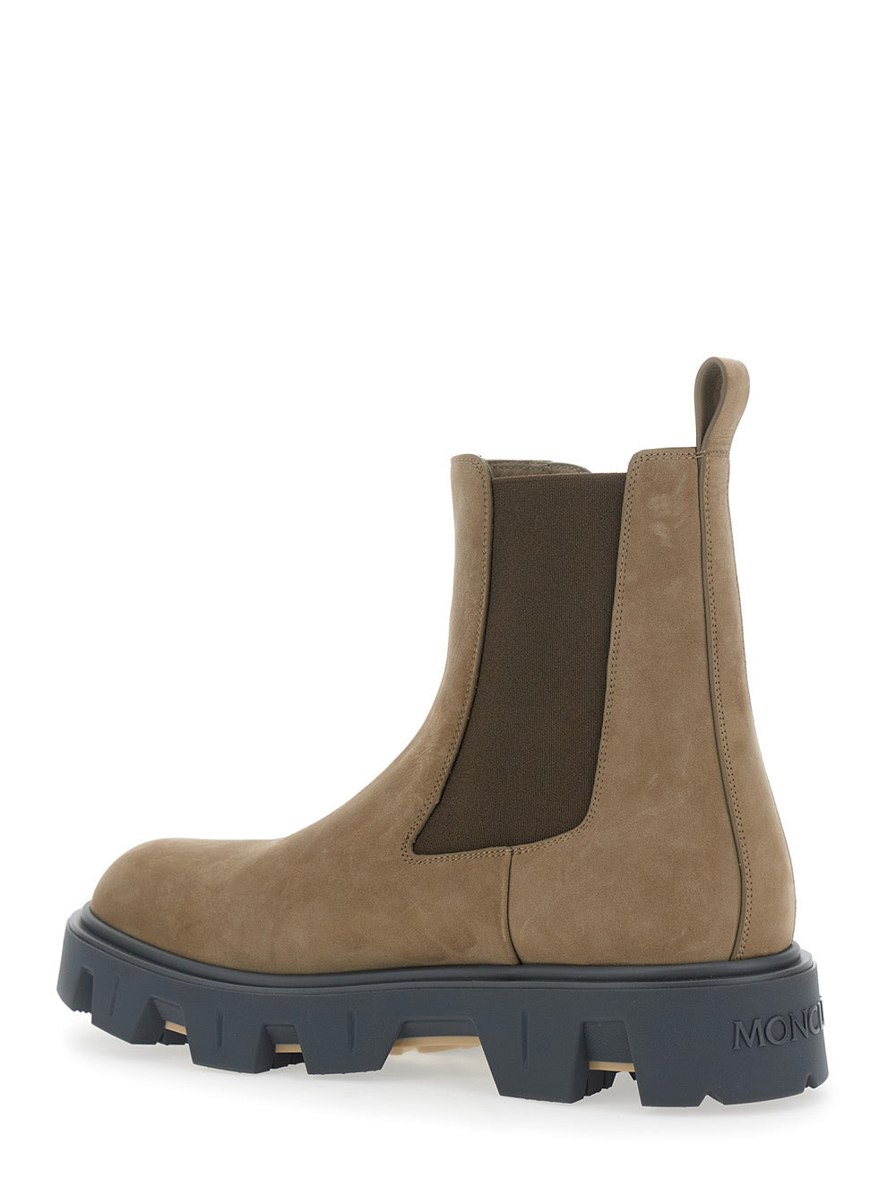 Moncler Men 'Peack' Brown Ankle Boots With Elastic Details In Leather Woman - 3