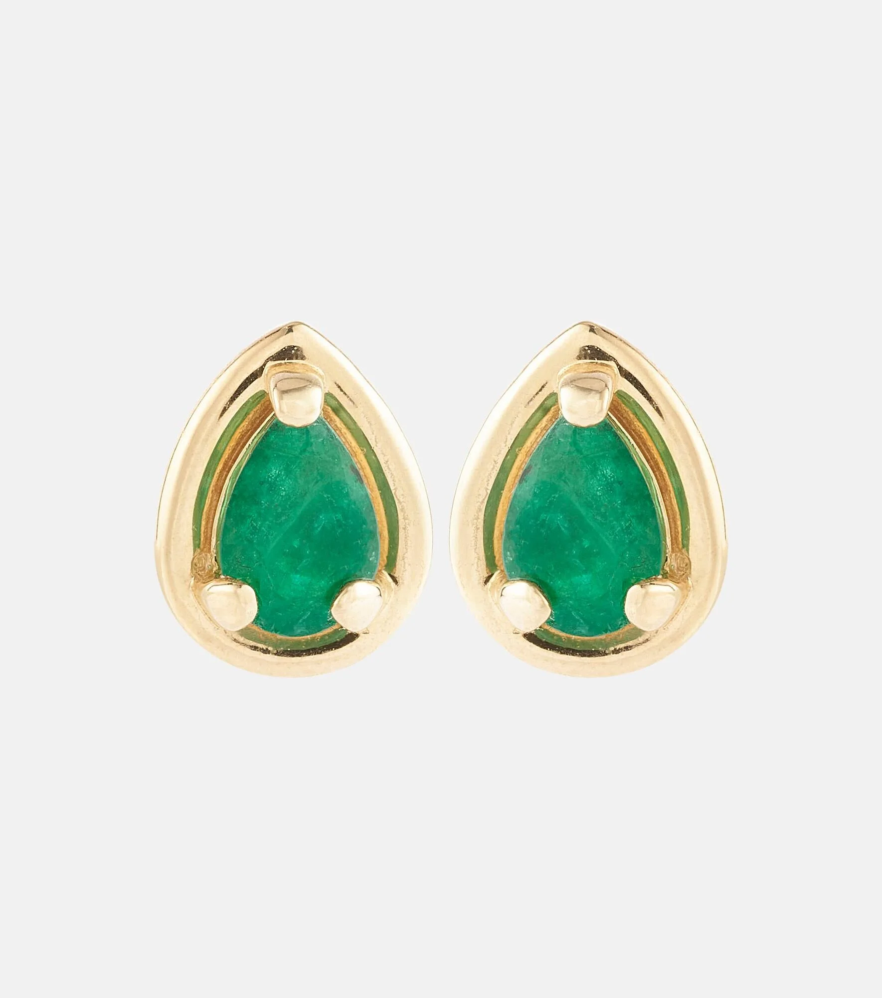 Birthstone Bonbon 14kt gold earrings with emeralds - 1