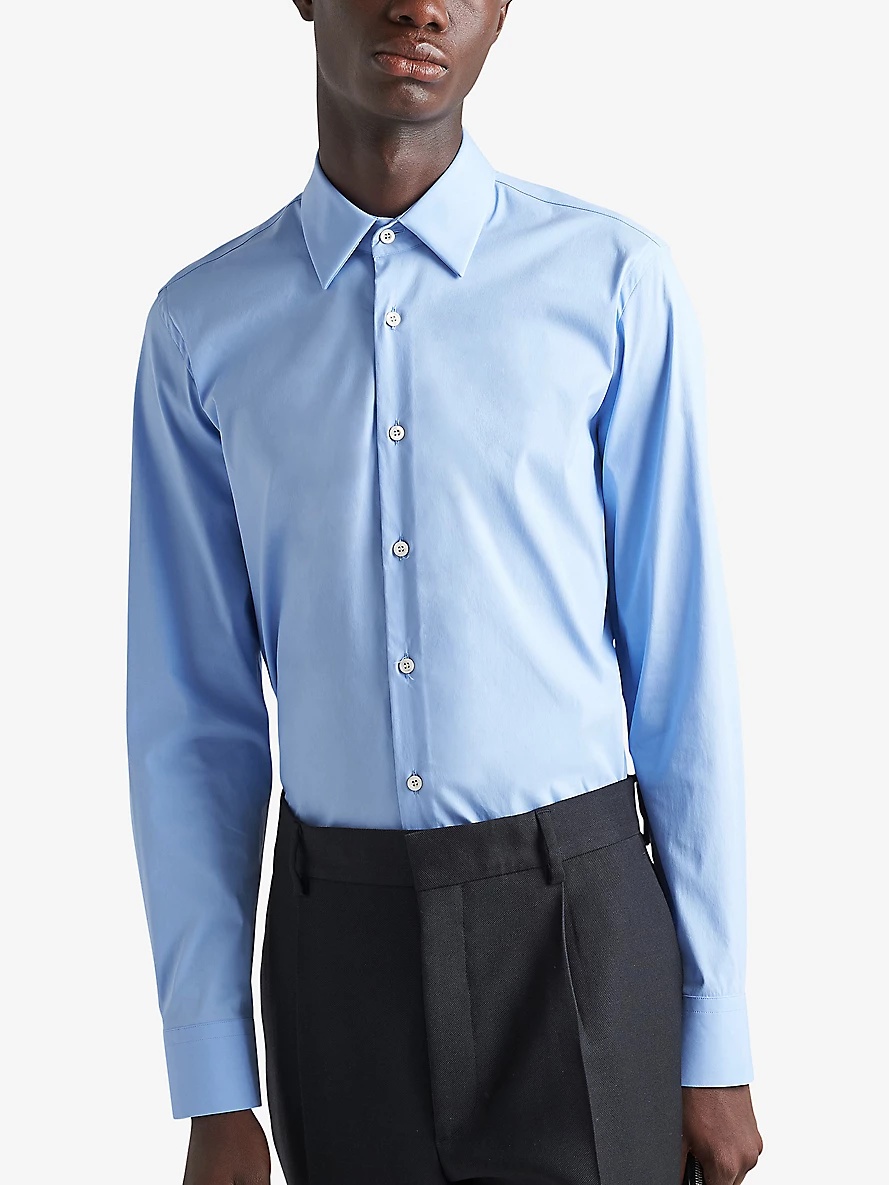 Collared slim-fit cotton-blend shirt - 3
