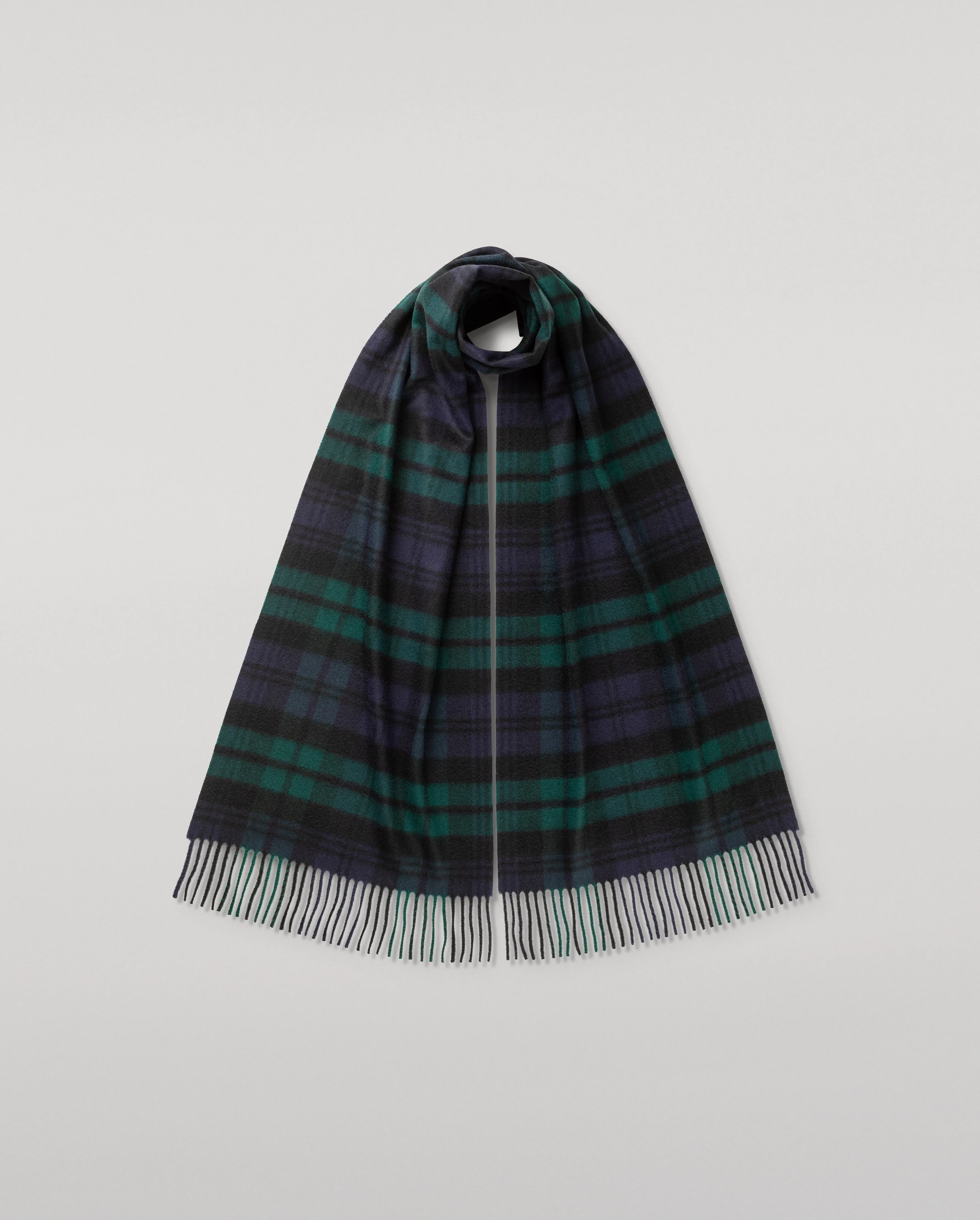 Black Watch Tartan Merino Scarf - 1