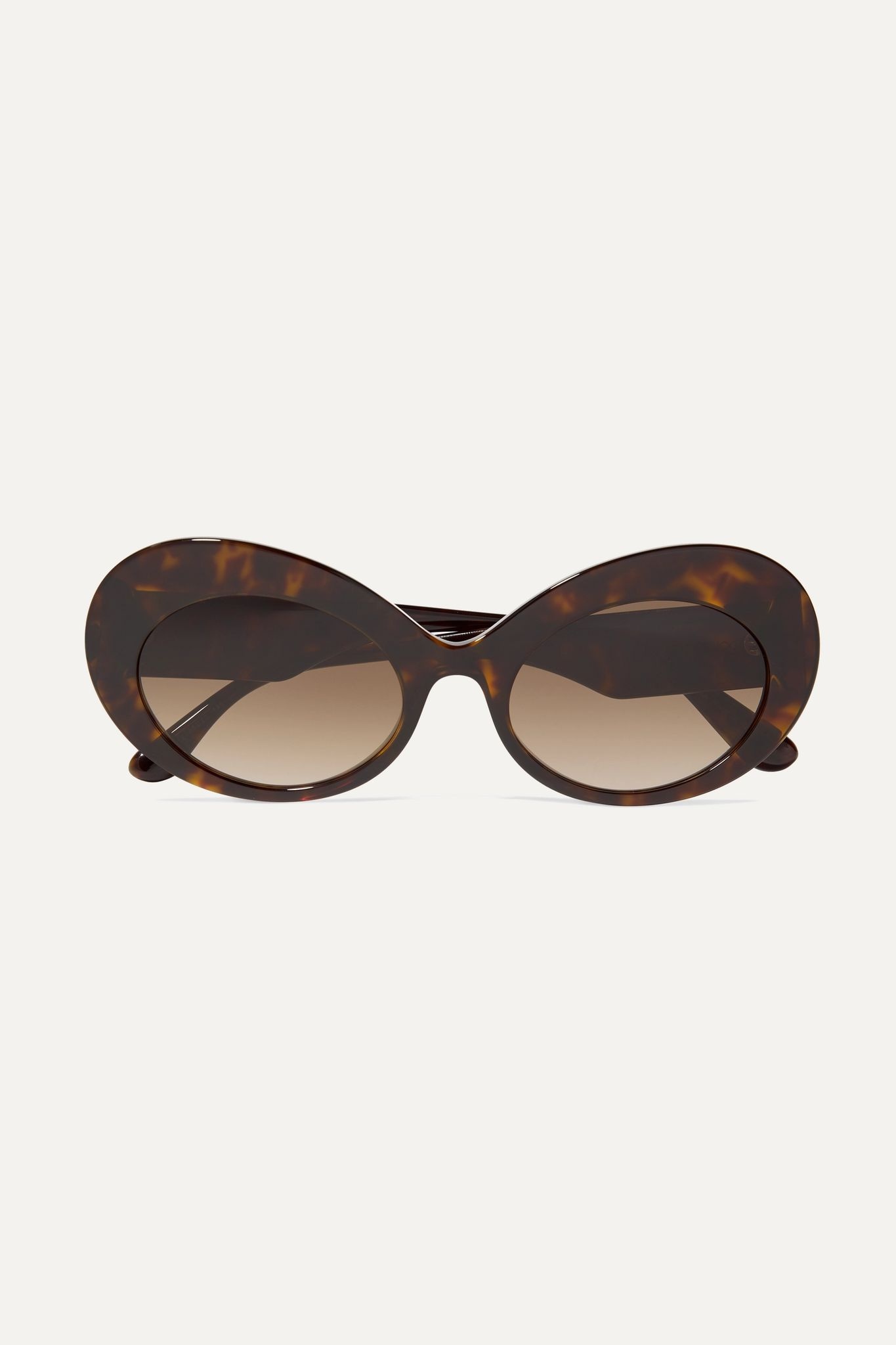 Oval-frame tortoiseshell acetate sunglasses - 1