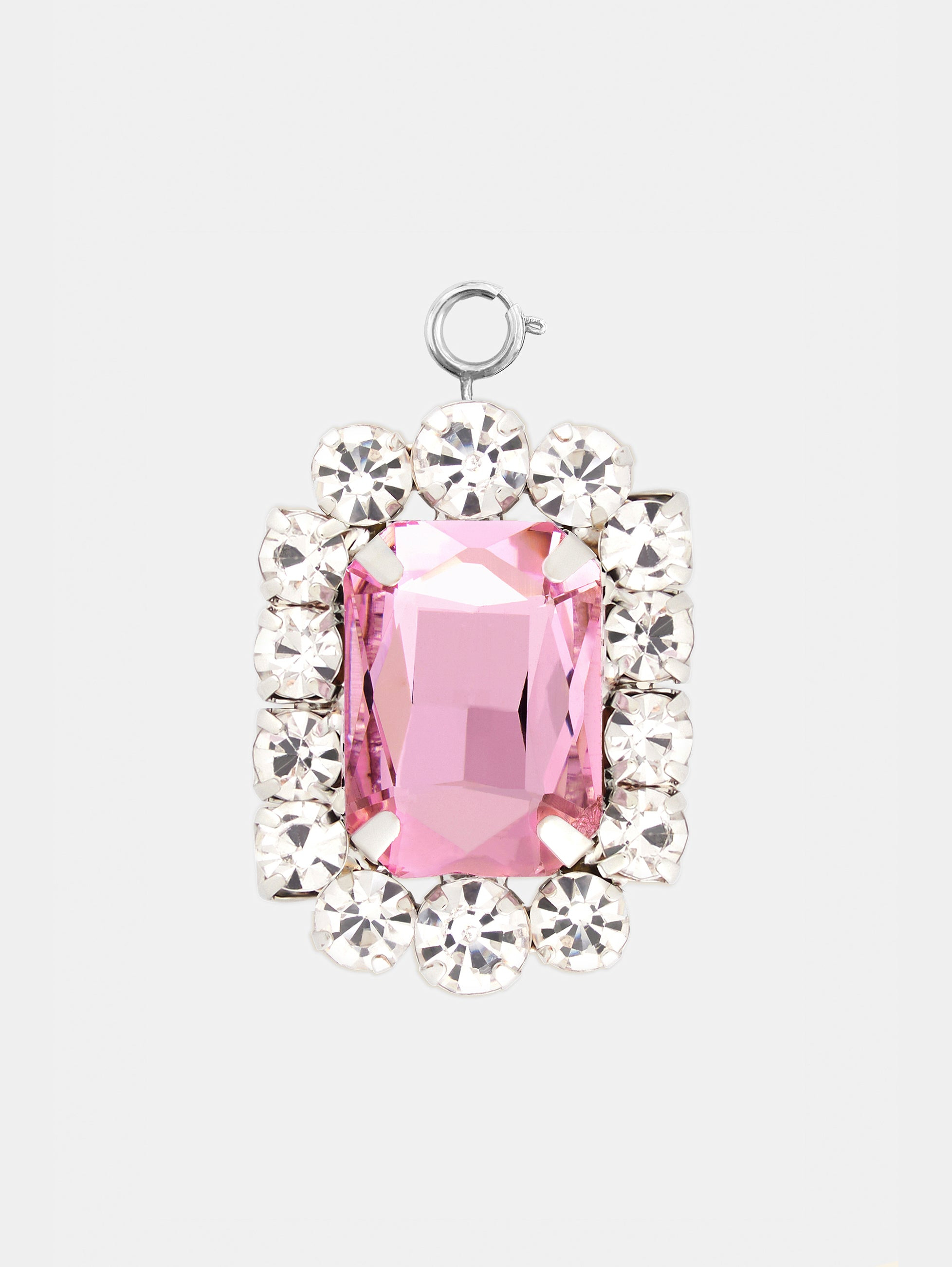 SQUARED CHARM WITH PINK CRYSTAL - 1