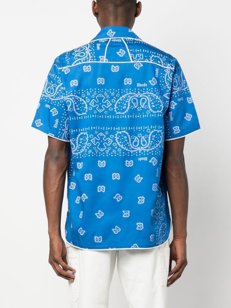 bandana-print short-sleeved shirt - 4