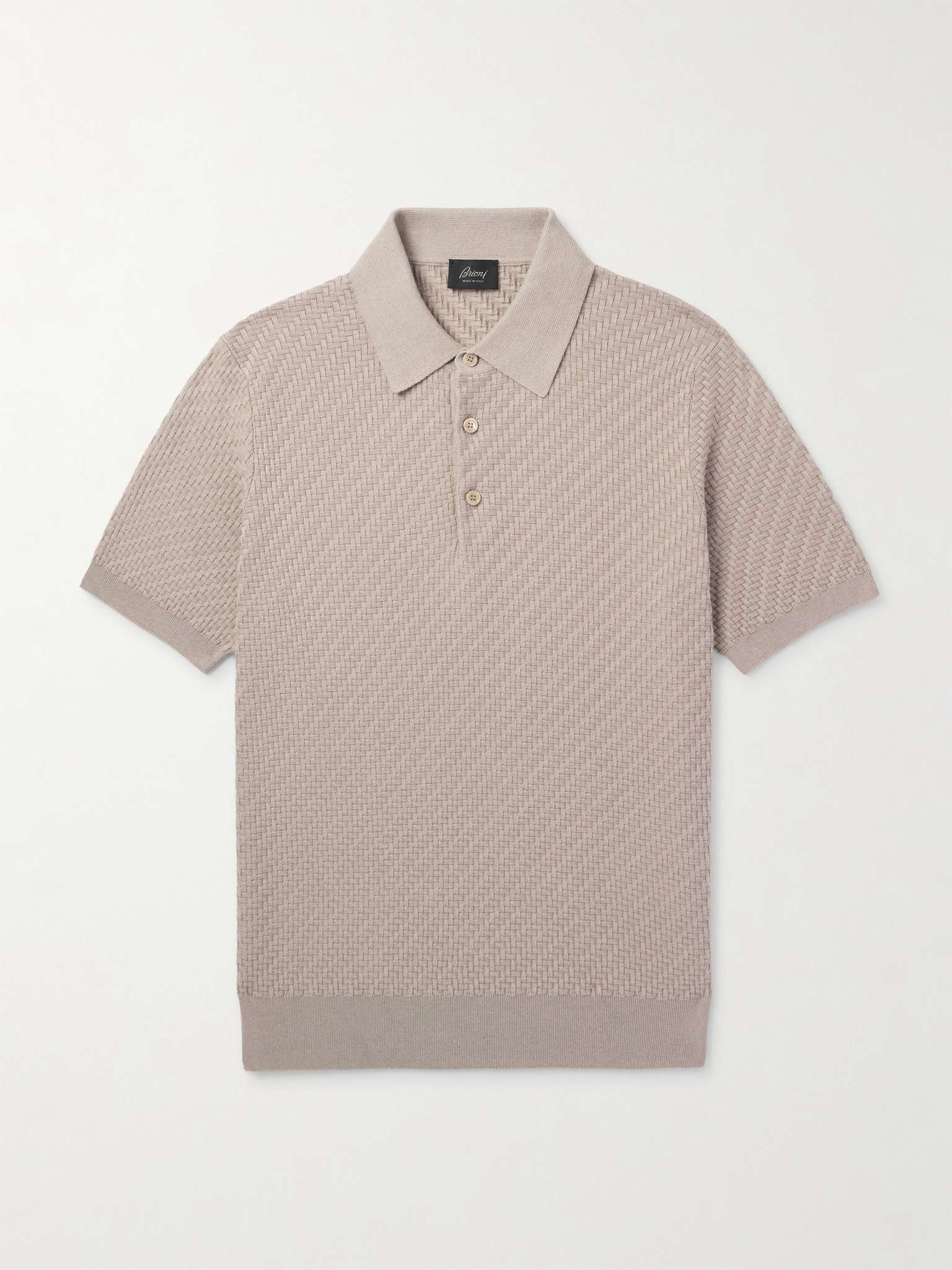 Cotton, Silk and Cashmere-Blend Polo Shirt - 1