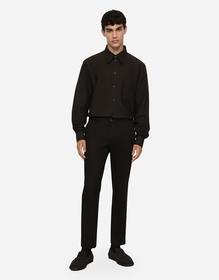 Cotton Martini-fit shirt with heat-sealed DG detail - 4
