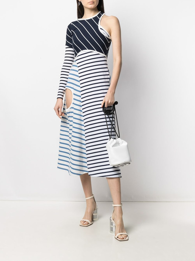 Marine Serre striped cut-out asymmetric dress outlook