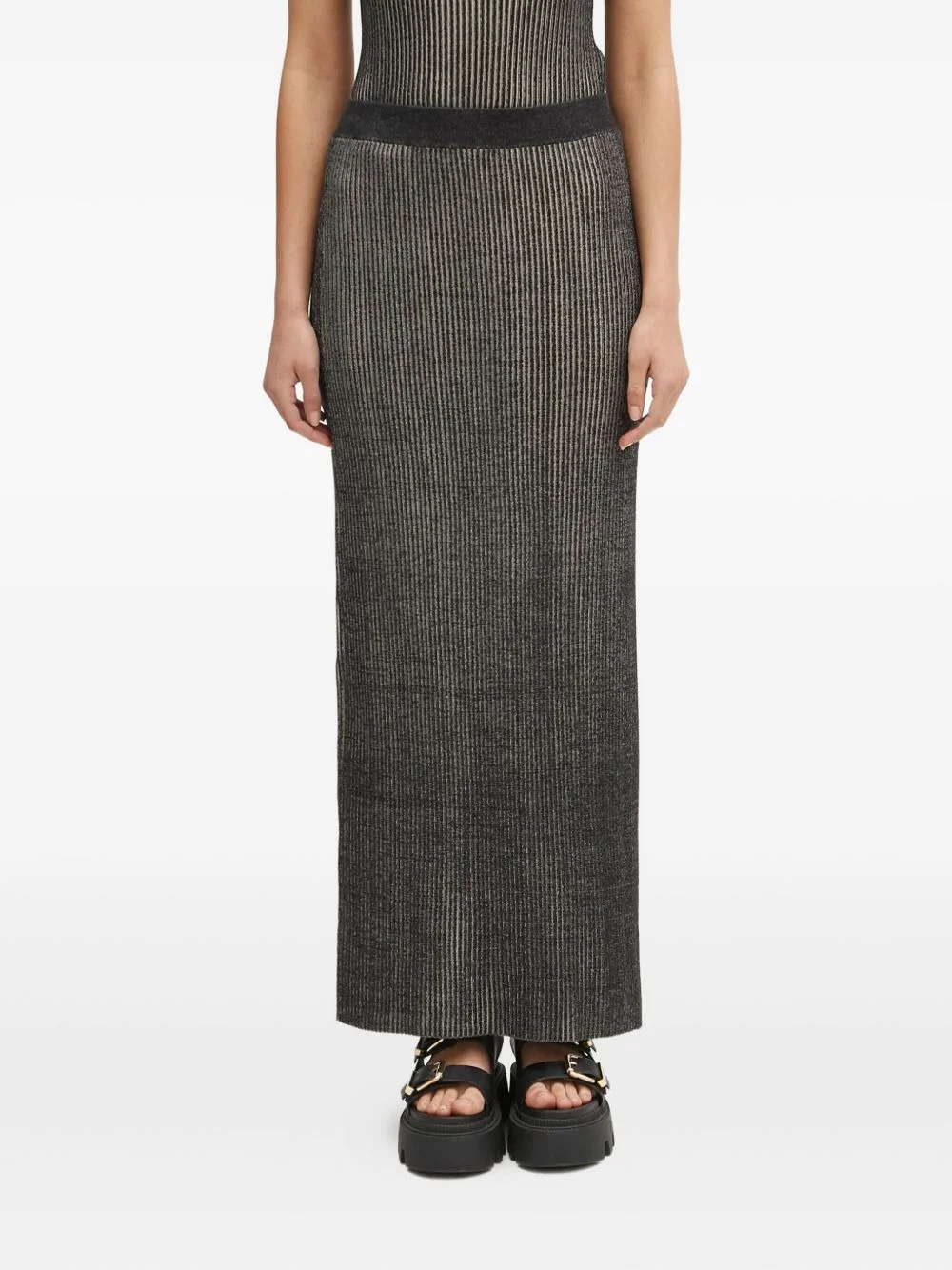 ribbed-knit maxi skirt - 1