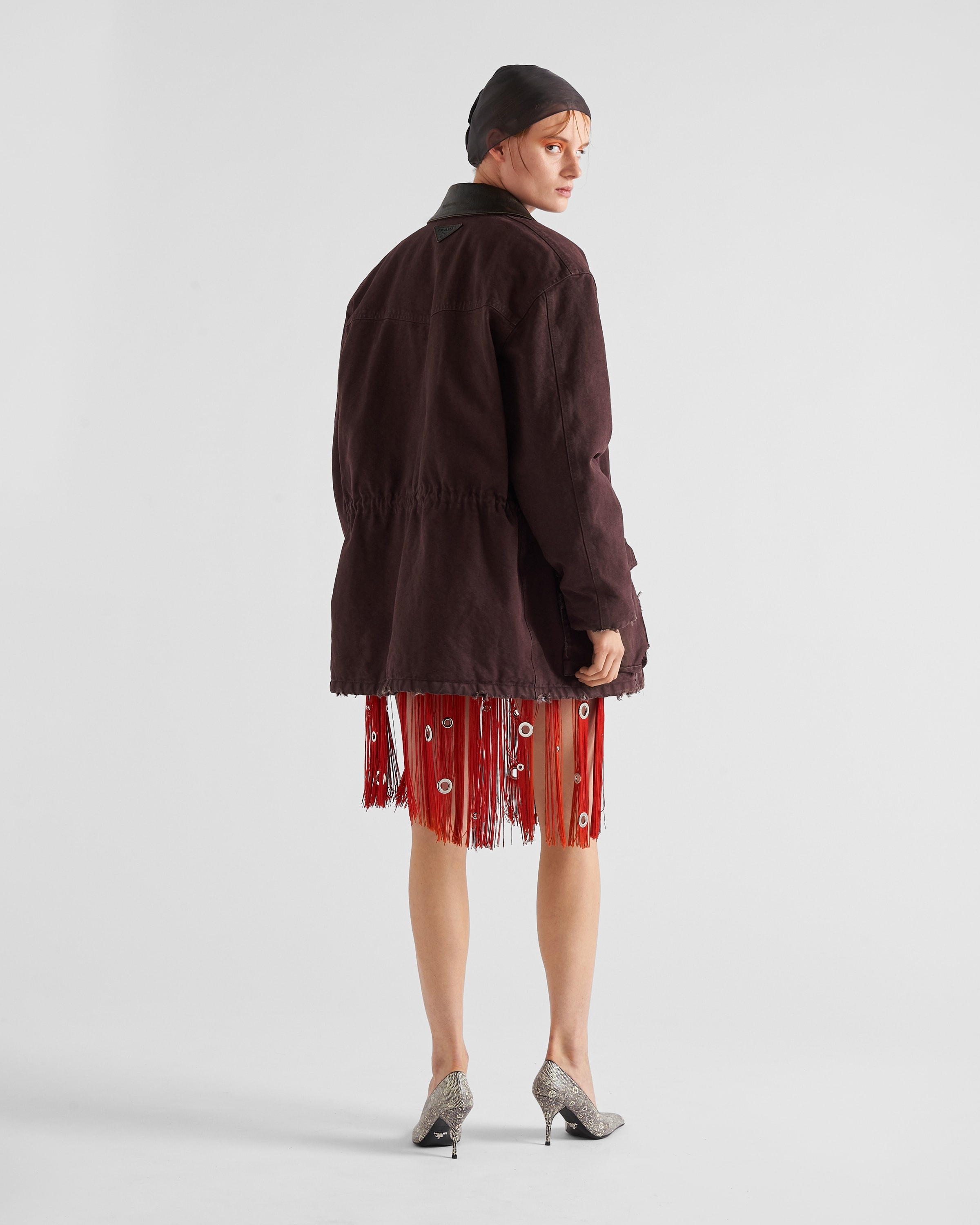 Midi-skirt with fringe and grommet embellishment - 5