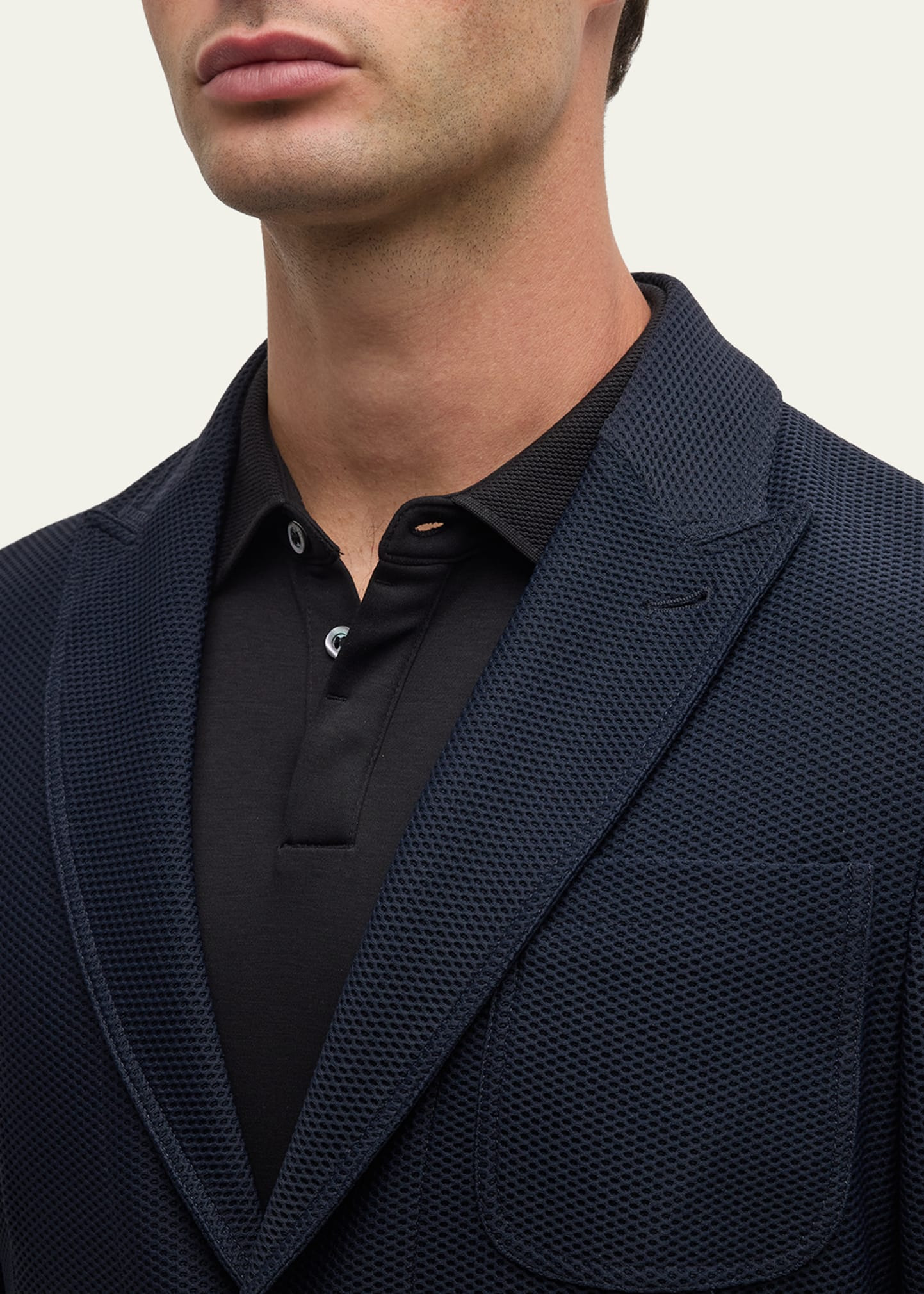 Men's Single-Breasted Rice Stitch Sport Coat - 5