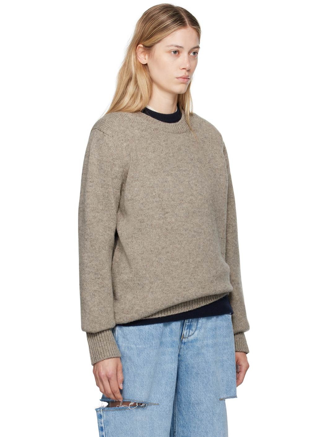 Beige Shetland Wool Sweater - 2