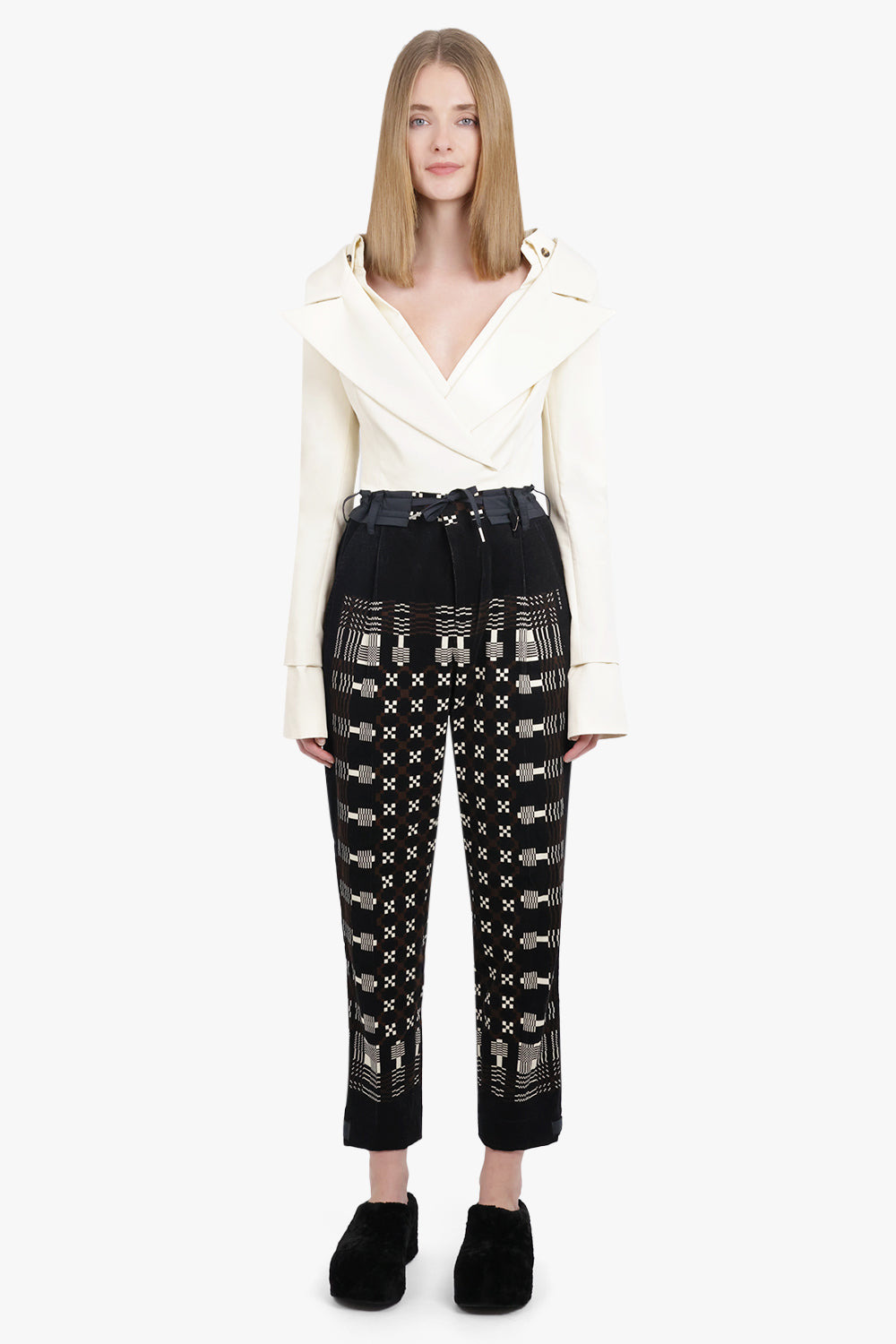 GEOMETRIC PRINT PANTS | BLACK - 2