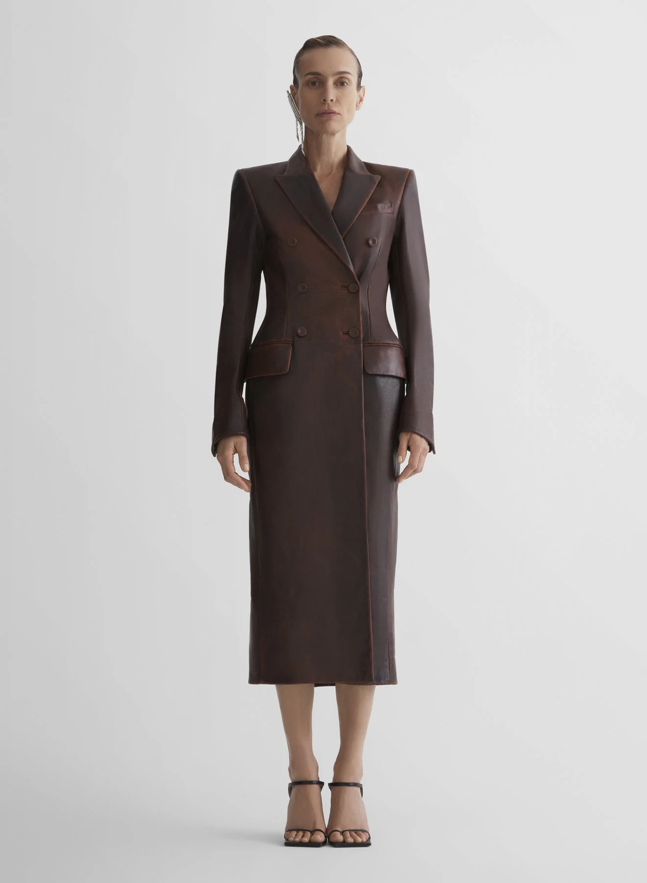 leather hourglass coat - 1