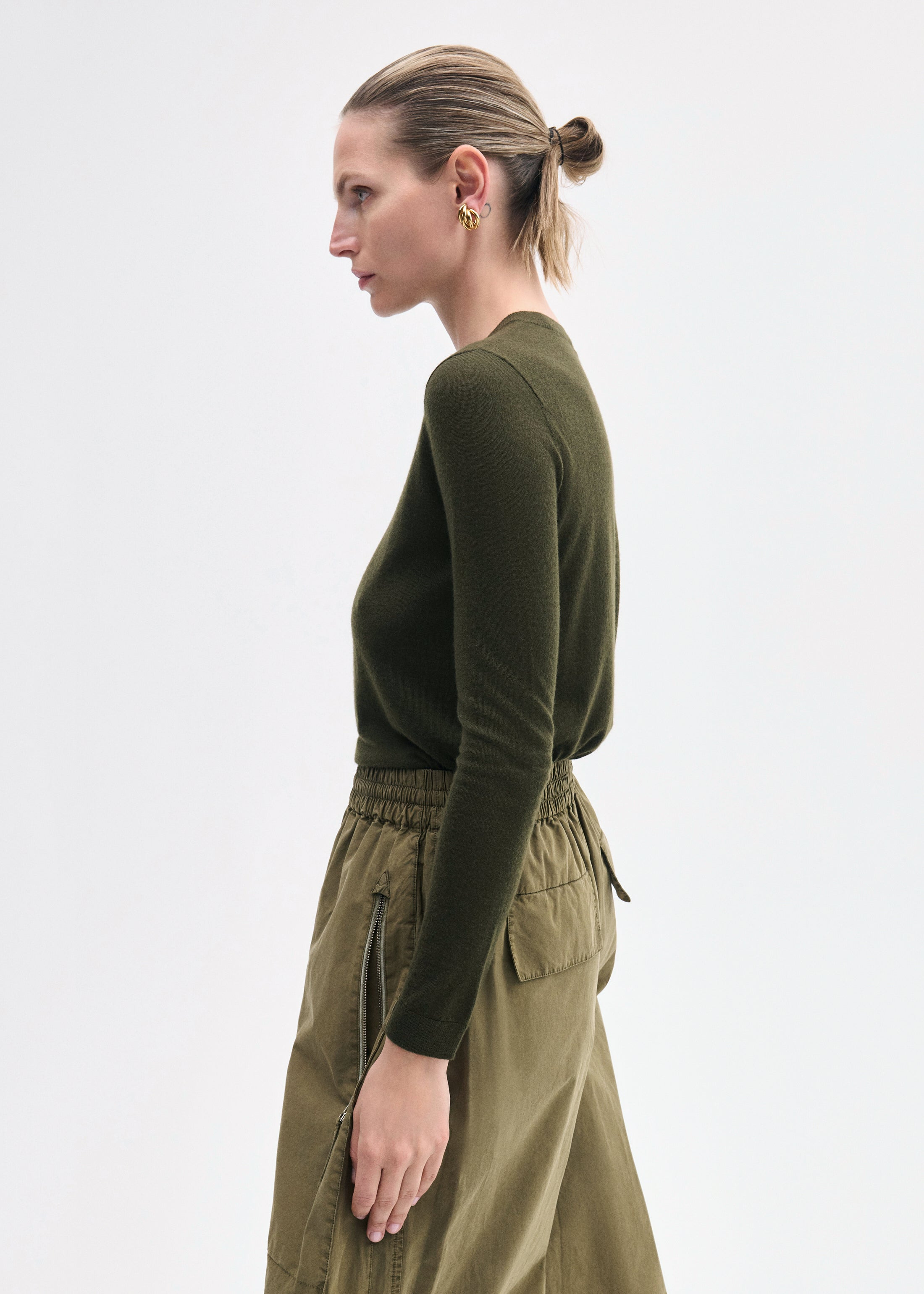 Long Sleeve Crew in Fine Cashmere - 4