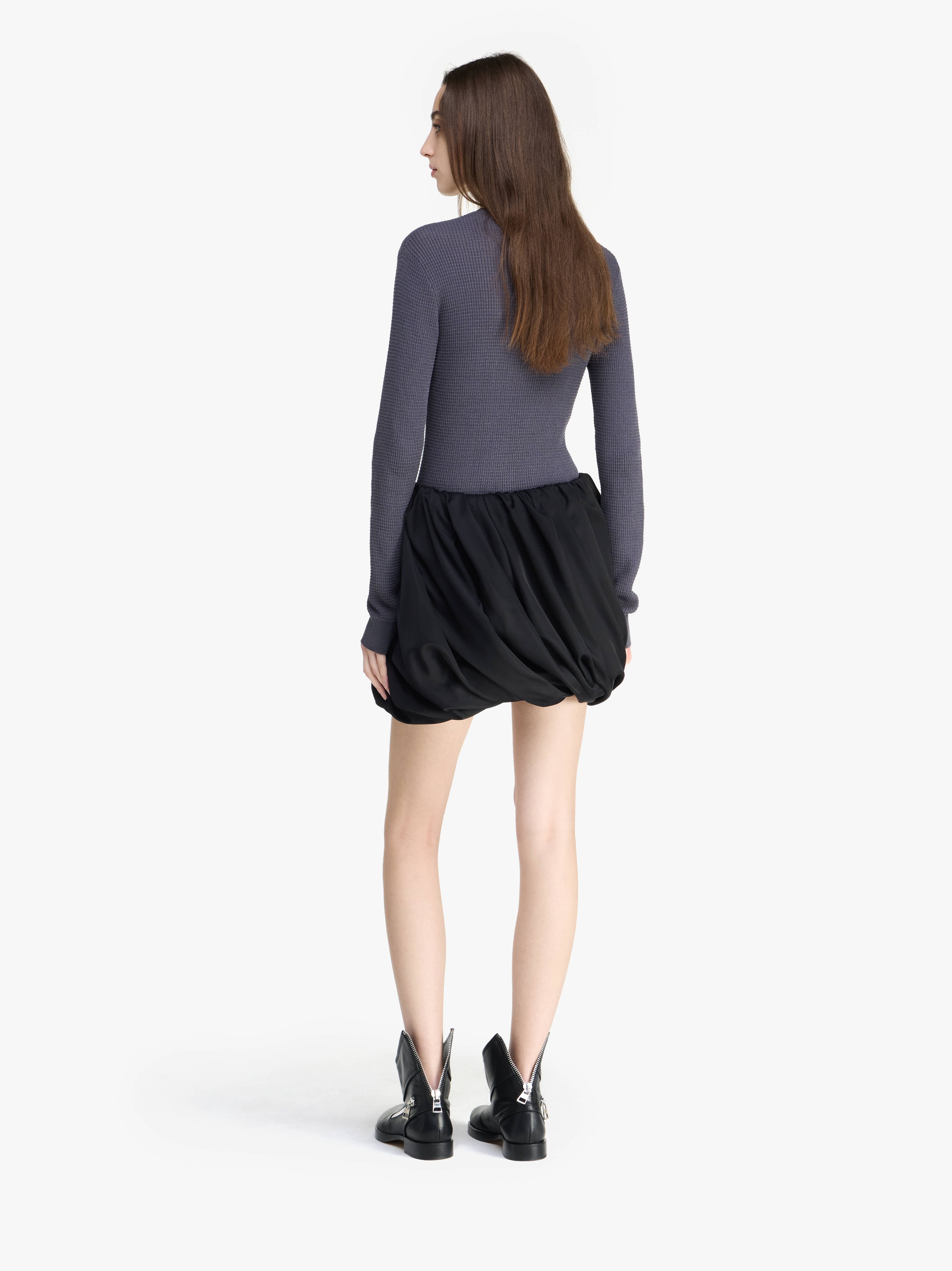 ROLLED HEMLINE MINI SKIRT - 3