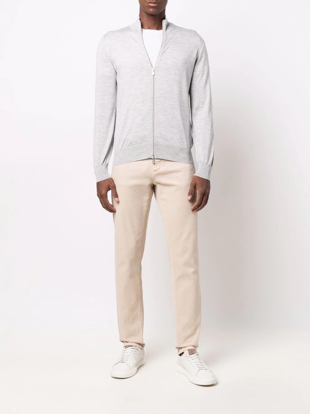 zip-up cashmere-silk jumper - 2